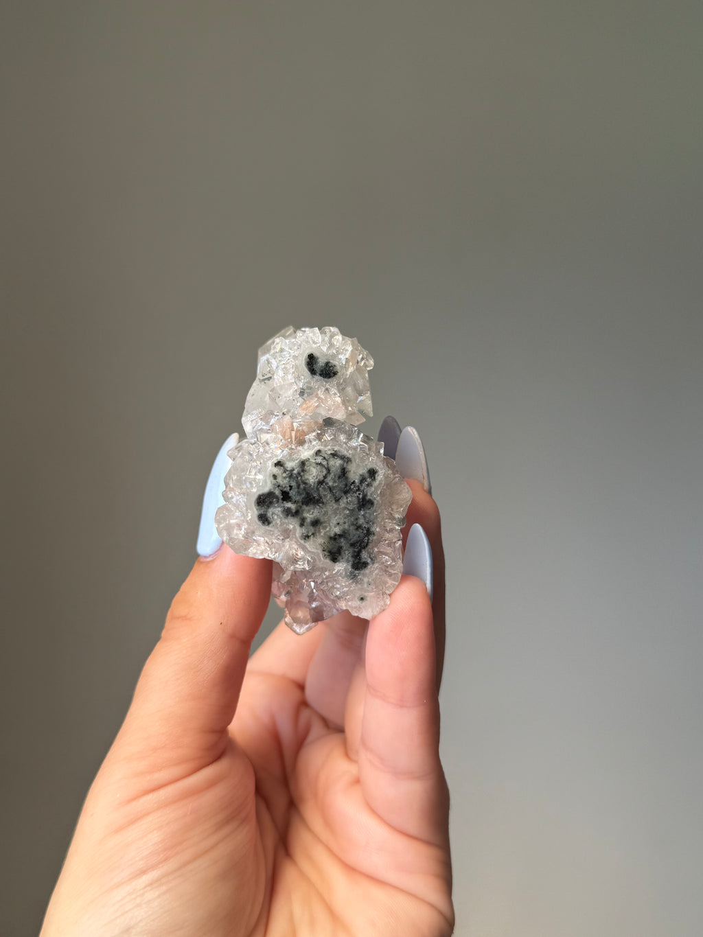 Diamond Apophyllite with Peach Stilbite Cluster | Natural High-Clarity Crystal Specimen | Crystal Cartel #101