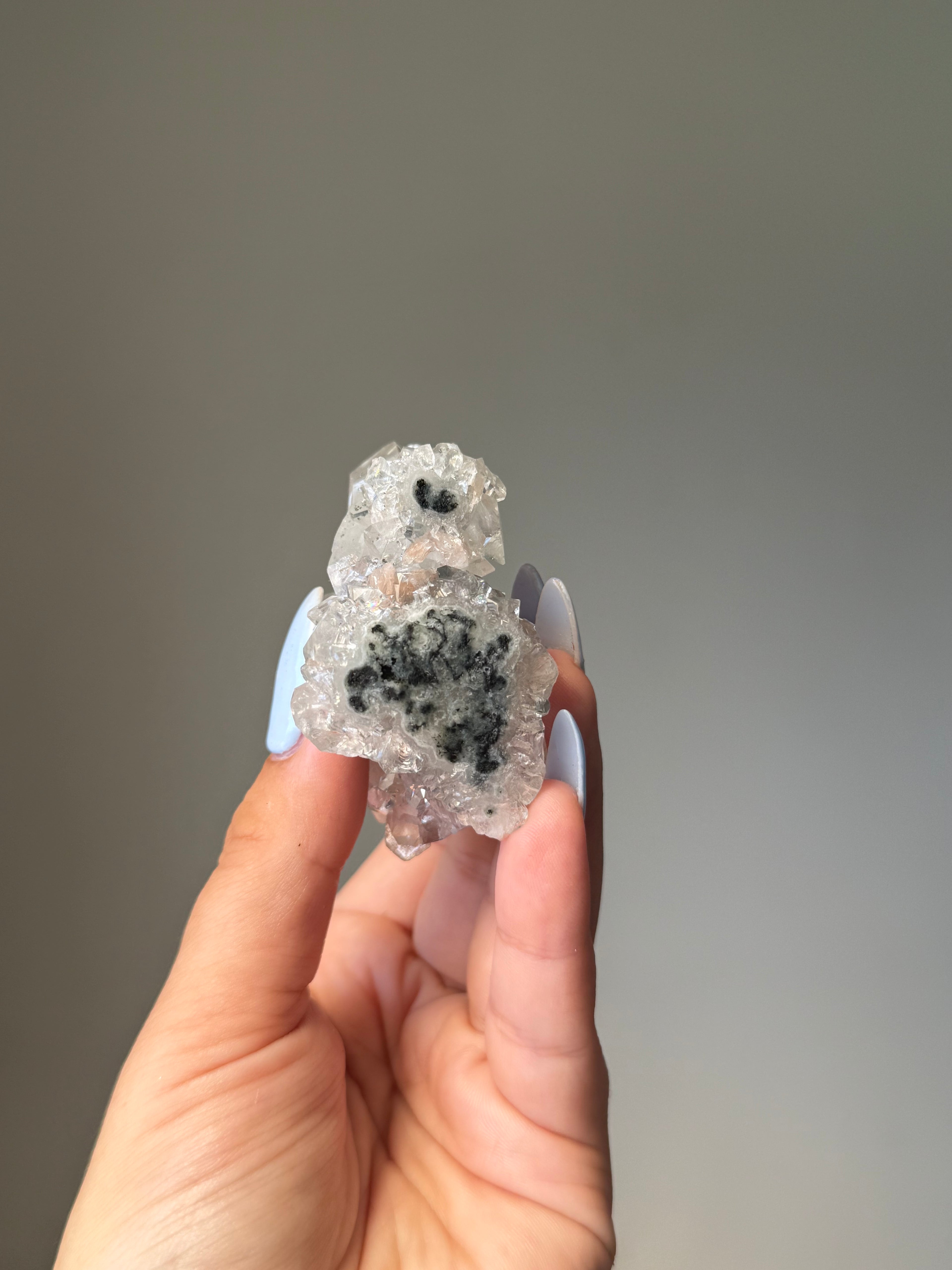 Diamond Apophyllite with Peach Stilbite Cluster | Natural High-Clarity Crystal Specimen | Crystal Cartel #101