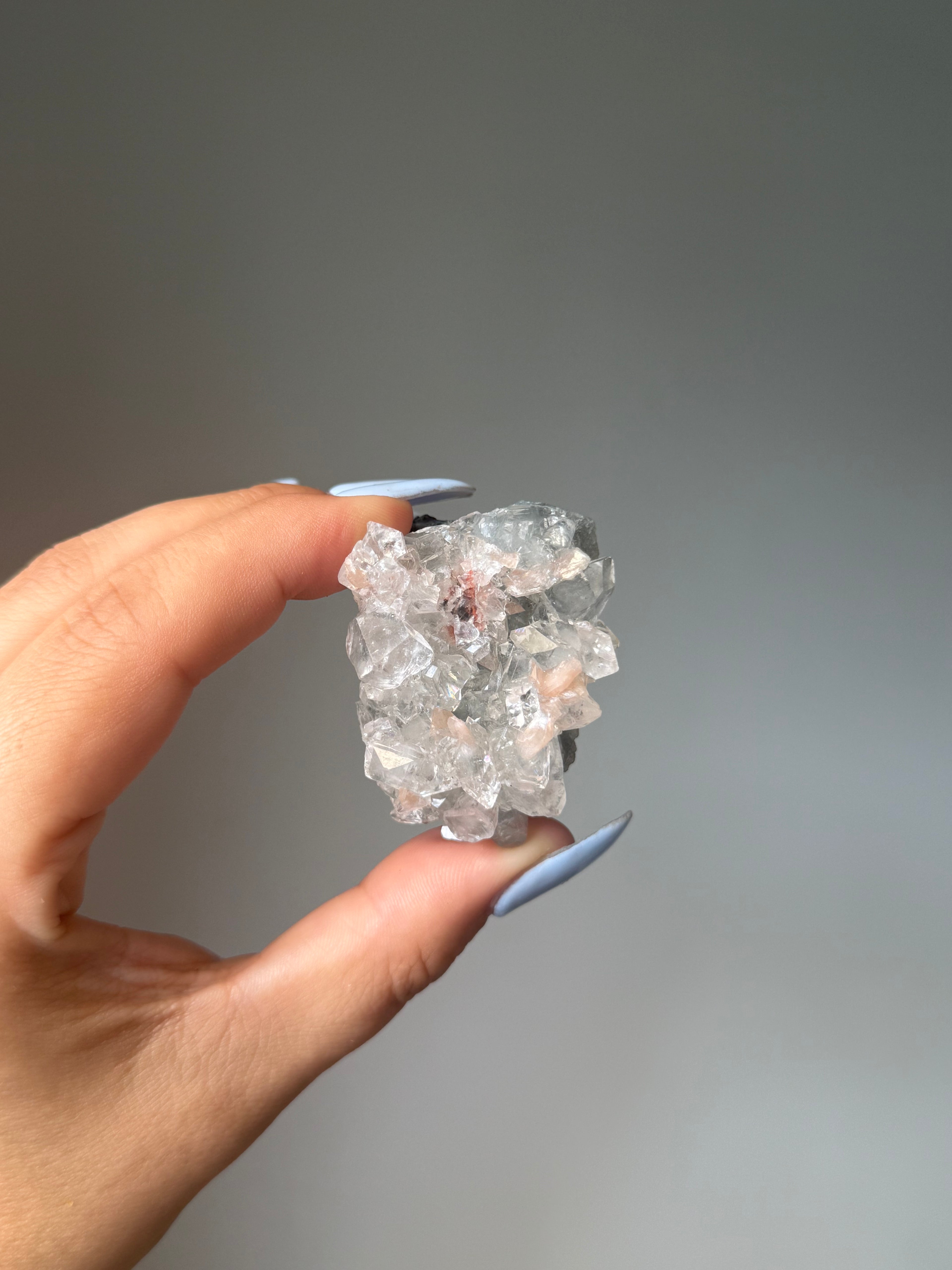 Diamond Apophyllite with Peach Stilbite Cluster | Natural High-Clarity Crystal Specimen | Crystal Cartel #103