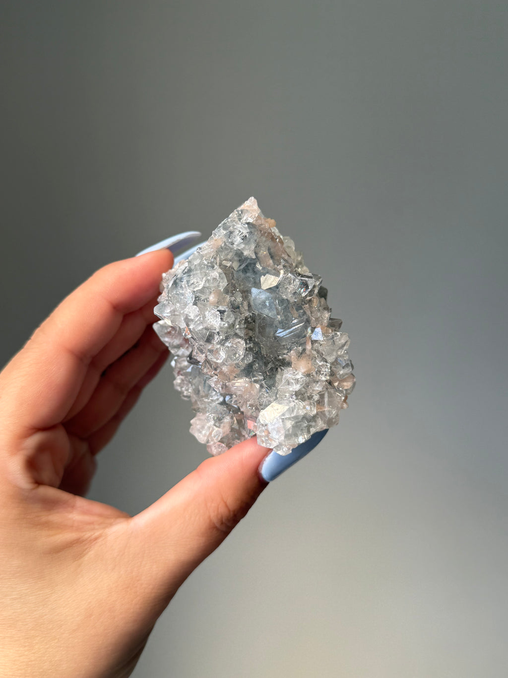 Diamond Apophyllite with Peach Stilbite Cluster | Natural High-Clarity Crystal Specimen | Crystal Cartel #120