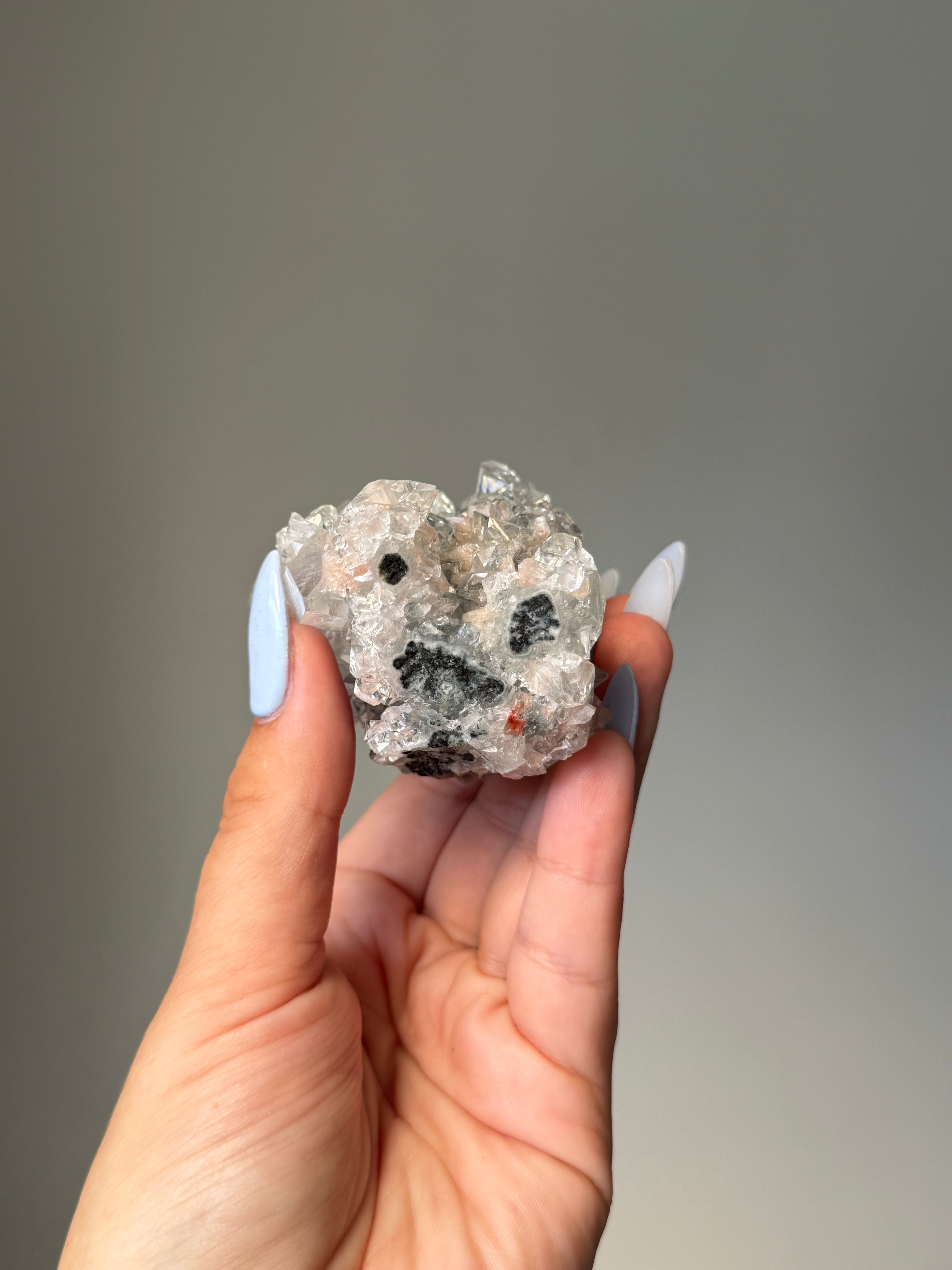 Diamond Apophyllite with Peach Stilbite Cluster | Natural High-Clarity Crystal Specimen | Crystal Cartel #120