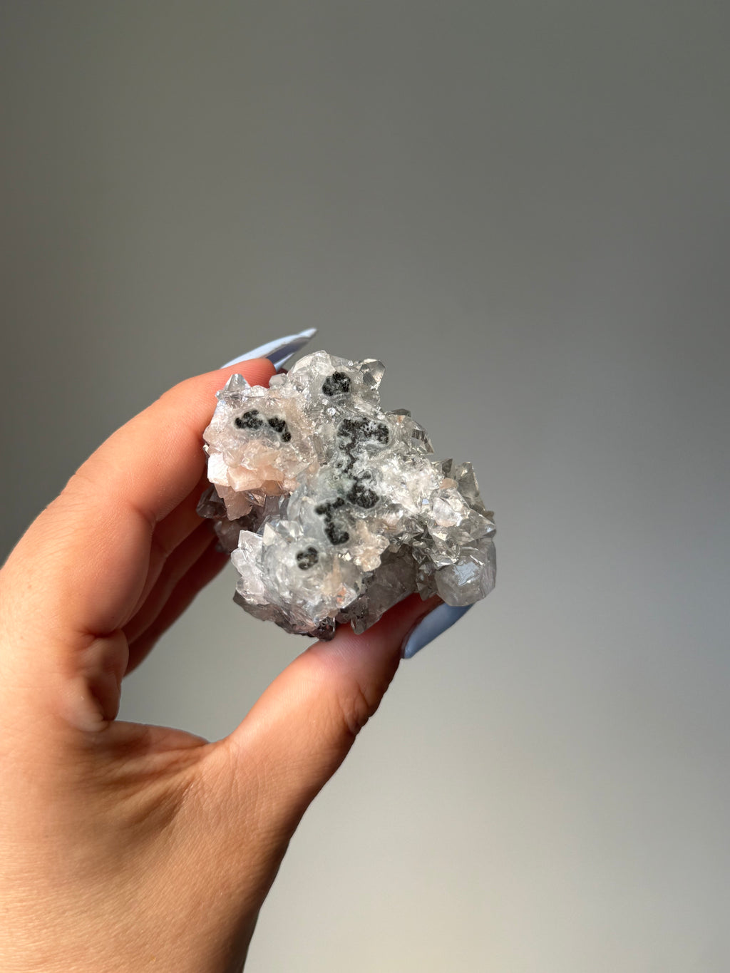 Diamond Apophyllite with Peach Stilbite Cluster | Natural High-Clarity Crystal Specimen | Crystal Cartel #120