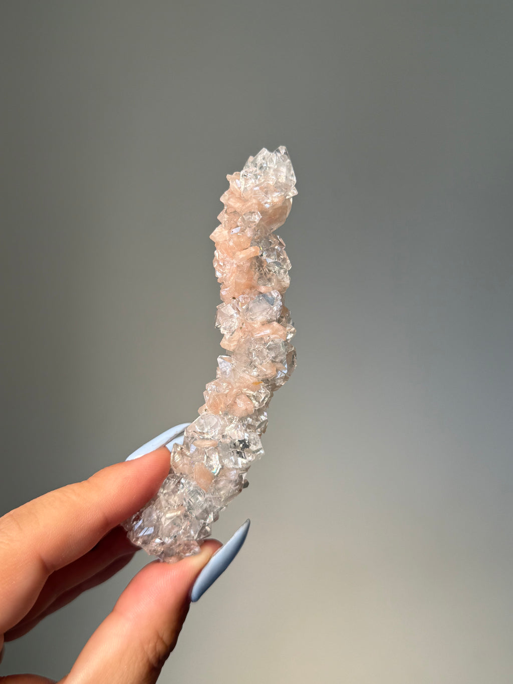 Diamond Apophyllite with Peach Stilbite Cluster | Natural High-Clarity Crystal Specimen | Crystal Cartel #119
