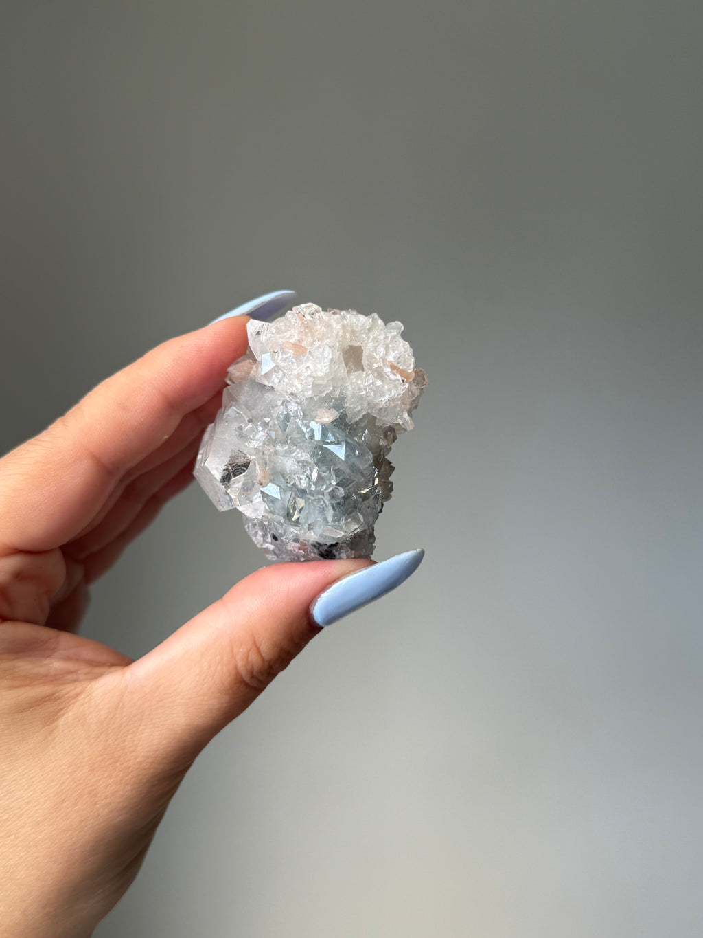 Diamond Apophyllite with Peach Stilbite Cluster | Natural High-Clarity Crystal Specimen | Crystal Cartel #114