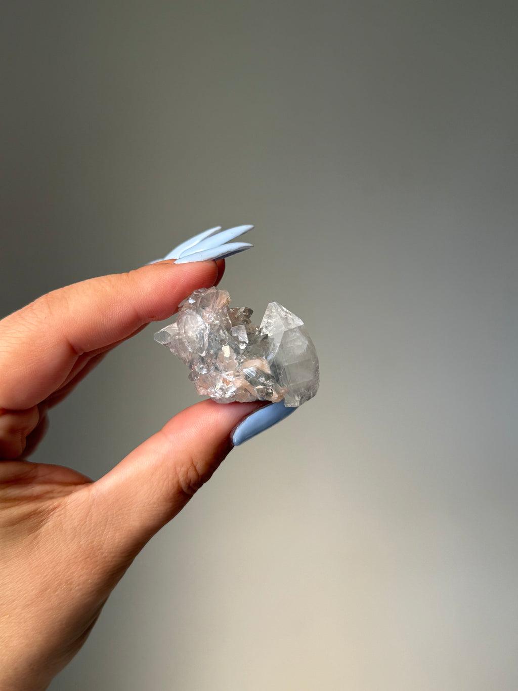 Diamond Apophyllite with Peach Stilbite Cluster | Natural High-Clarity Crystal Specimen | Crystal Cartel #113