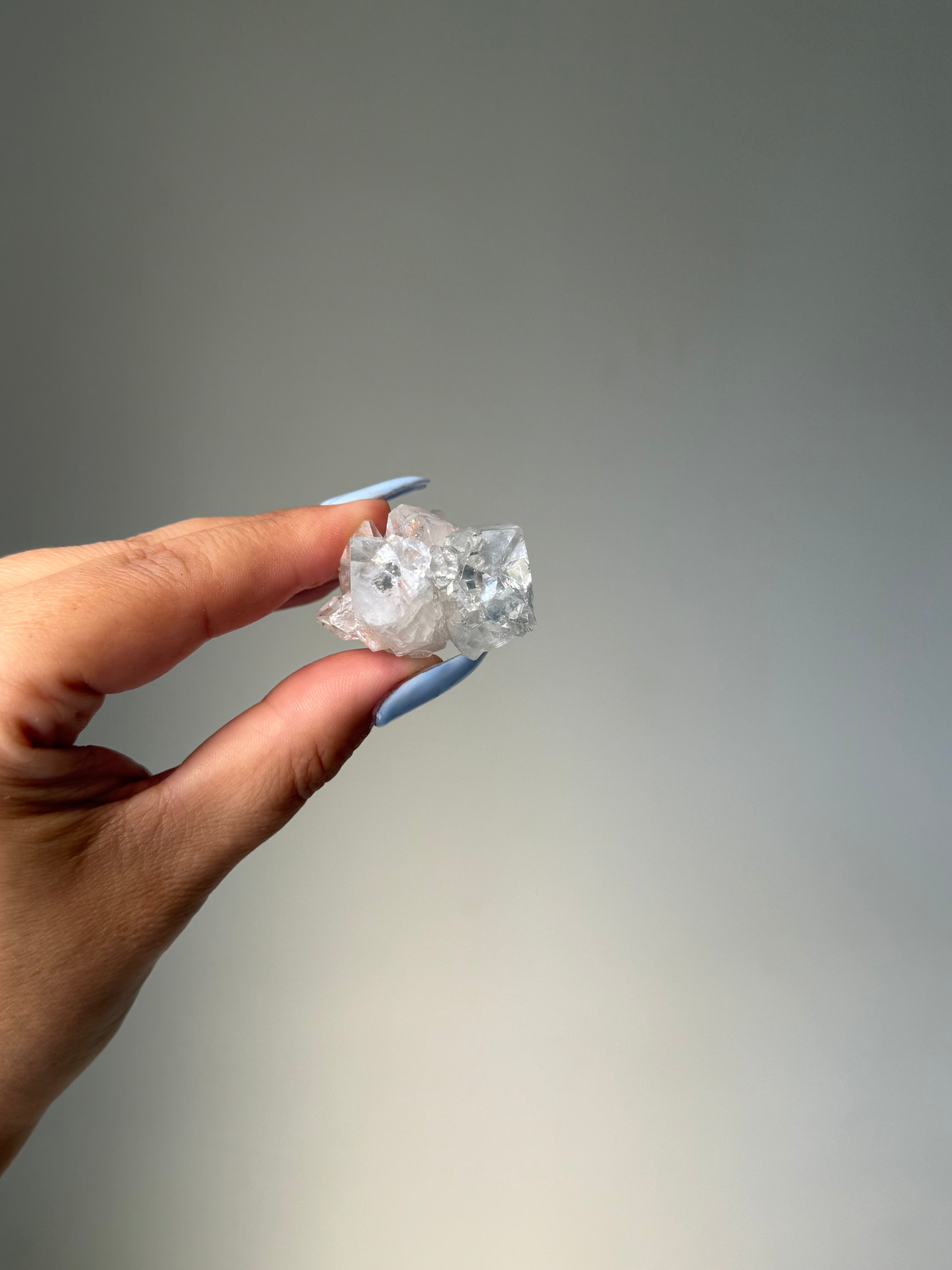 Diamond Apophyllite with Peach Stilbite Cluster | Natural High-Clarity Crystal Specimen | Crystal Cartel #111