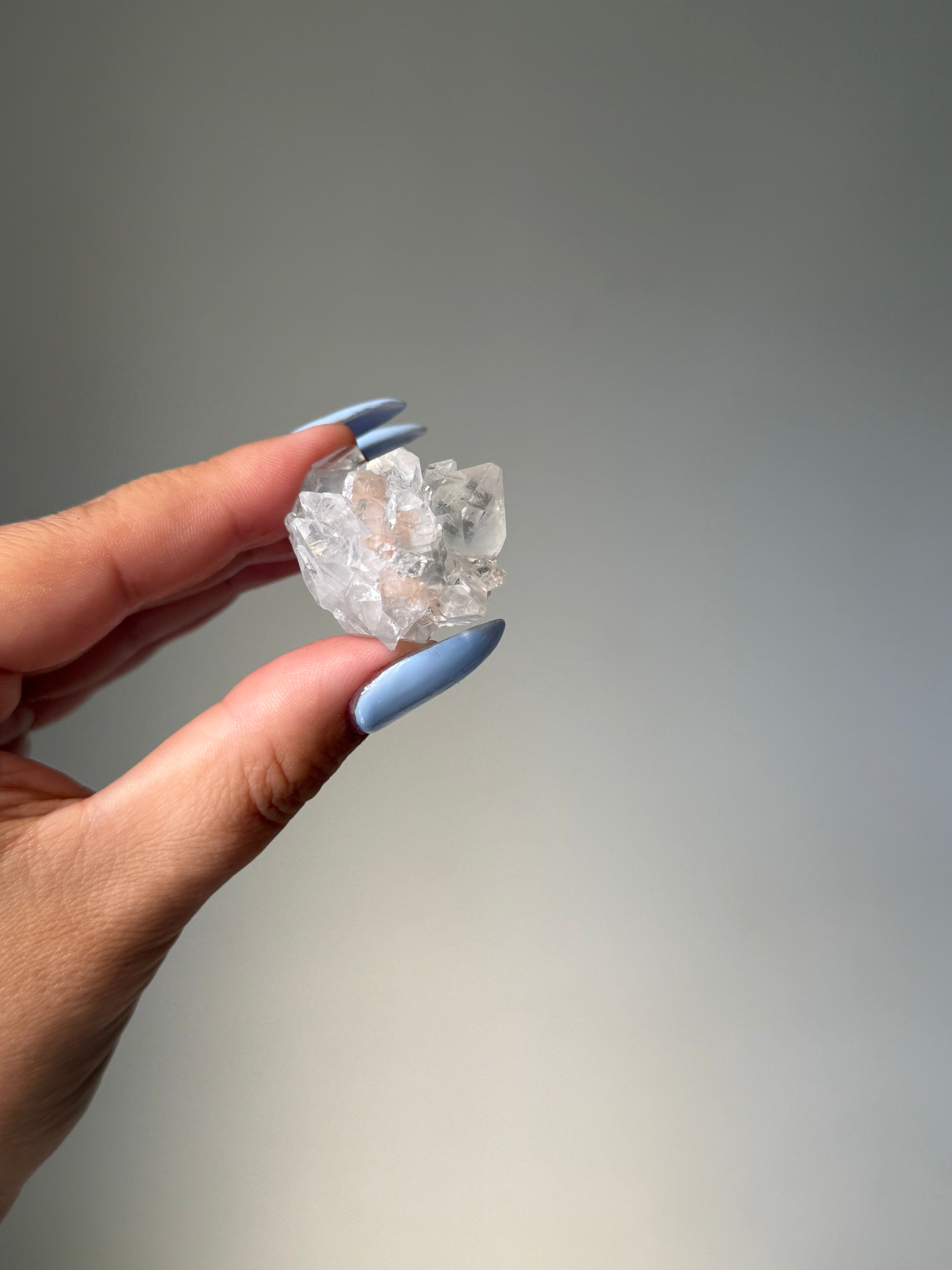 Diamond Apophyllite with Peach Stilbite Cluster | Natural High-Clarity Crystal Specimen | Crystal Cartel #111