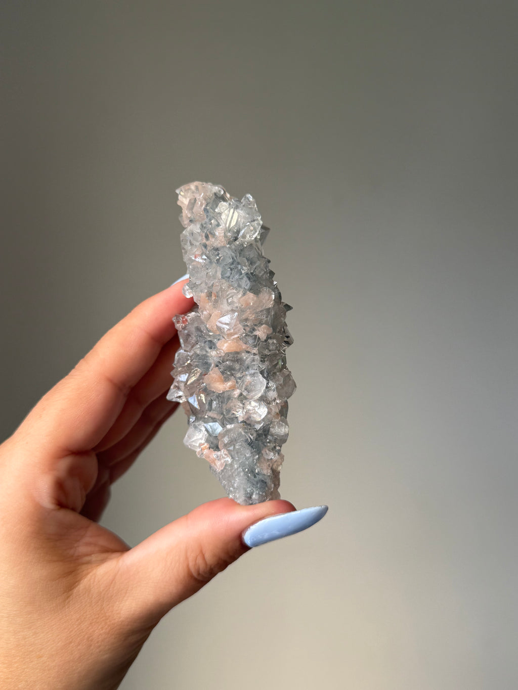 Diamond Apophyllite with Peach Stilbite Cluster | Natural High-Clarity Crystal Specimen | Crystal Cartel #110