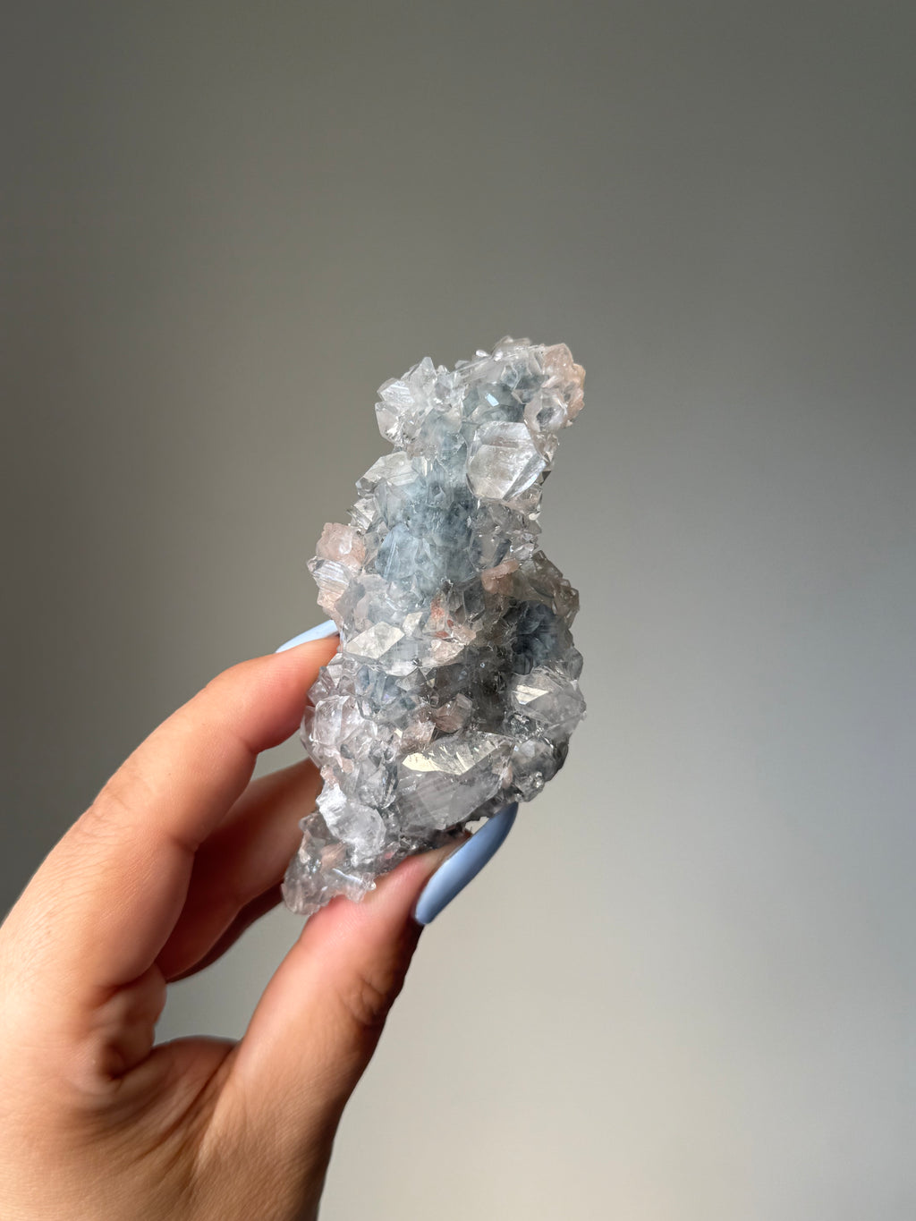 Diamond Apophyllite with Peach Stilbite Cluster | Natural High-Clarity Crystal Specimen | Crystal Cartel #110