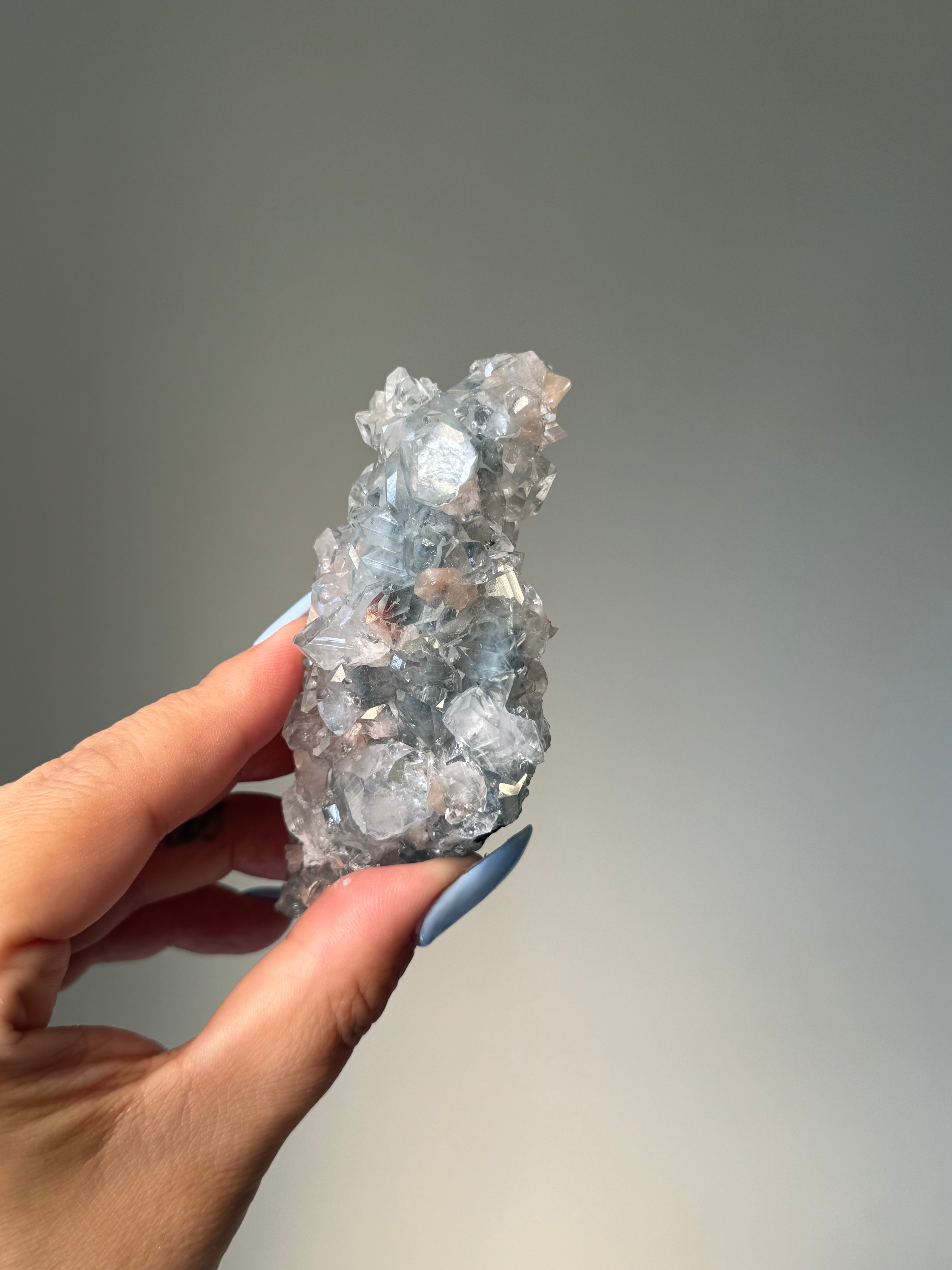 Diamond Apophyllite with Peach Stilbite Cluster | Natural High-Clarity Crystal Specimen | Crystal Cartel #110