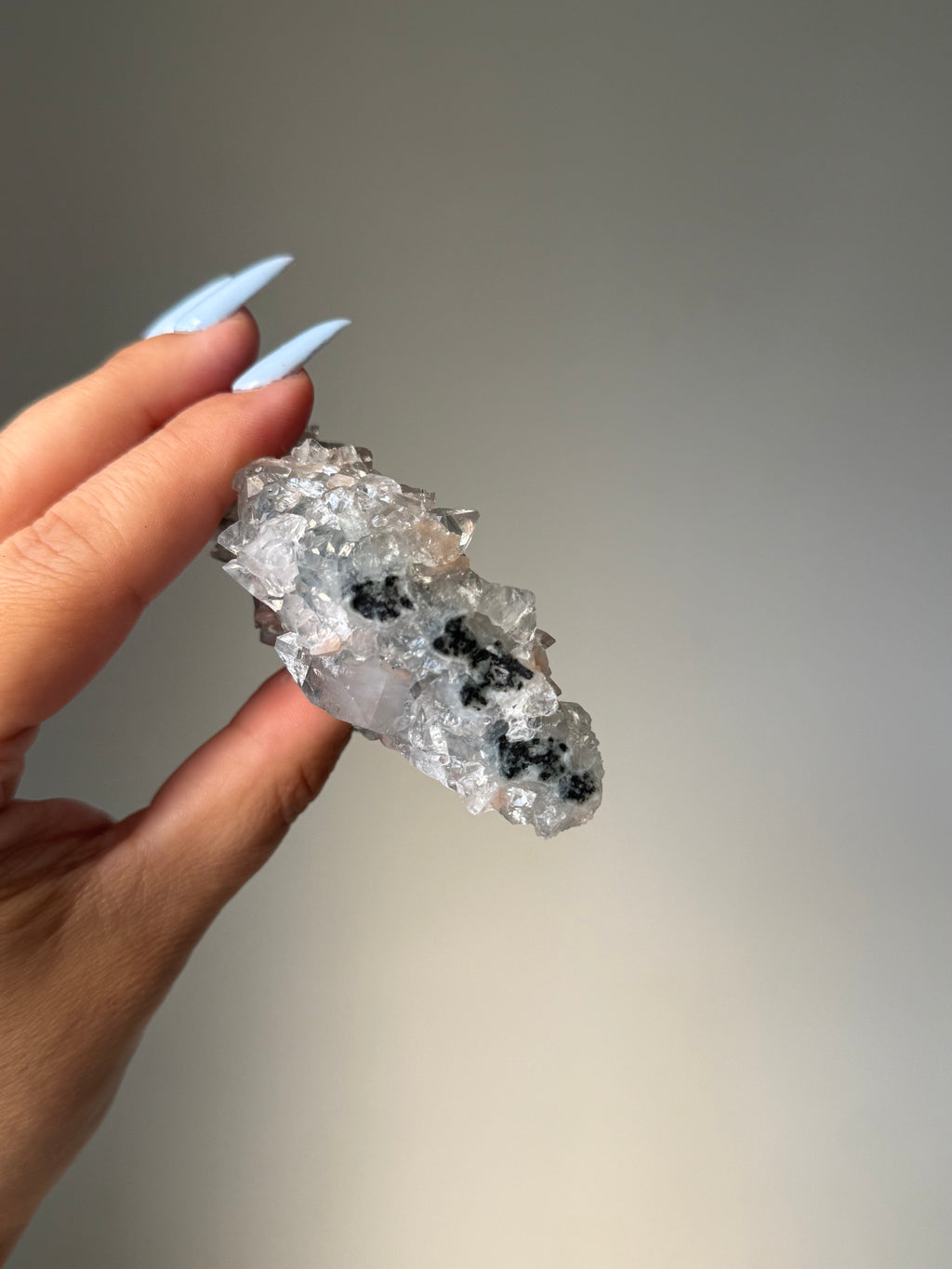 Diamond Apophyllite with Peach Stilbite Cluster | Natural High-Clarity Crystal Specimen | Crystal Cartel #110