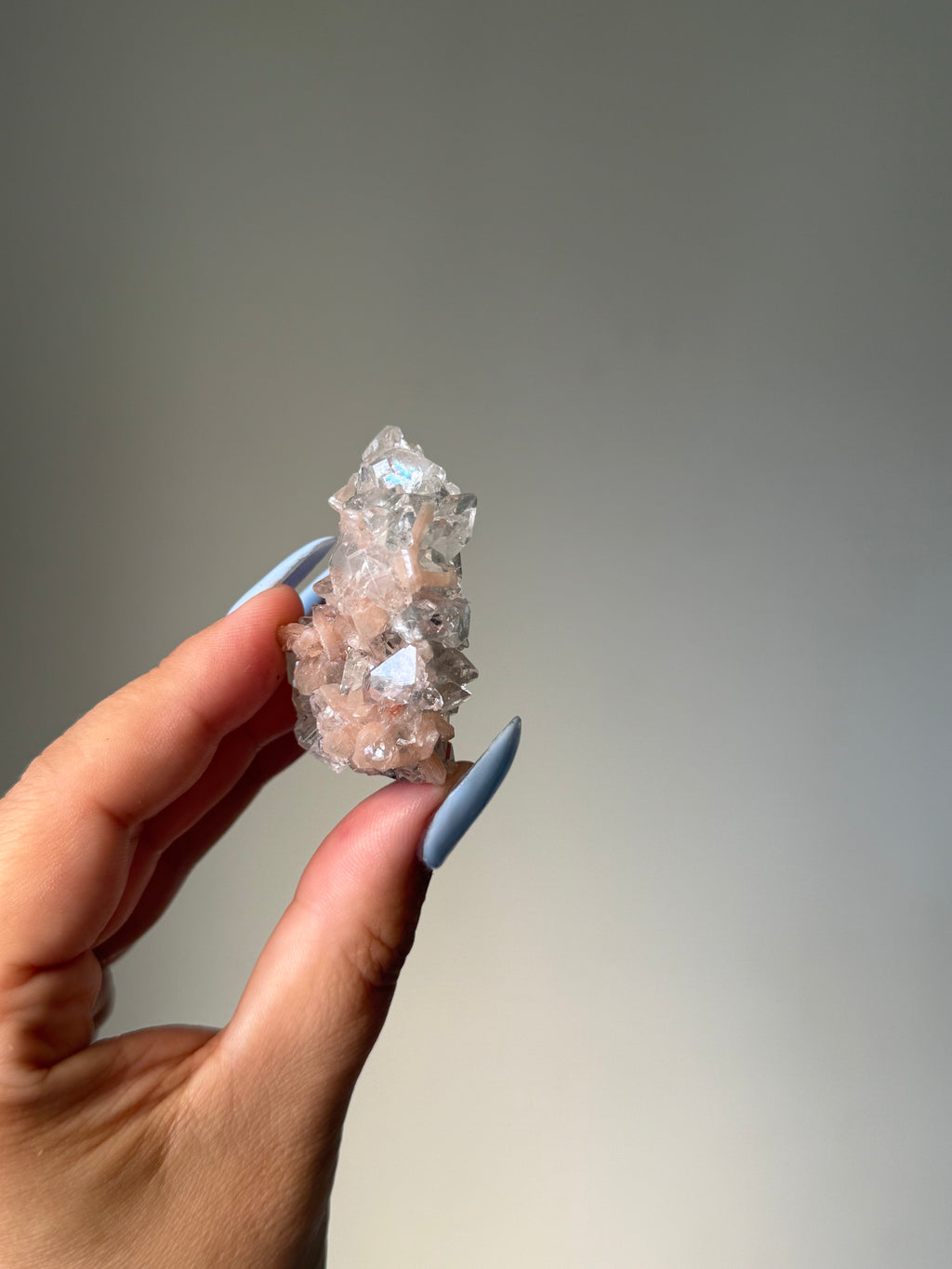 Diamond Apophyllite with Peach Stilbite Cluster | Natural High-Clarity Crystal Specimen | Crystal Cartel #109