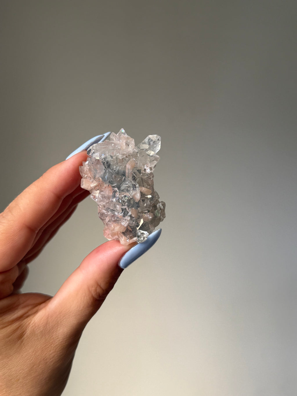 Diamond Apophyllite with Peach Stilbite Cluster | Natural High-Clarity Crystal Specimen | Crystal Cartel #109