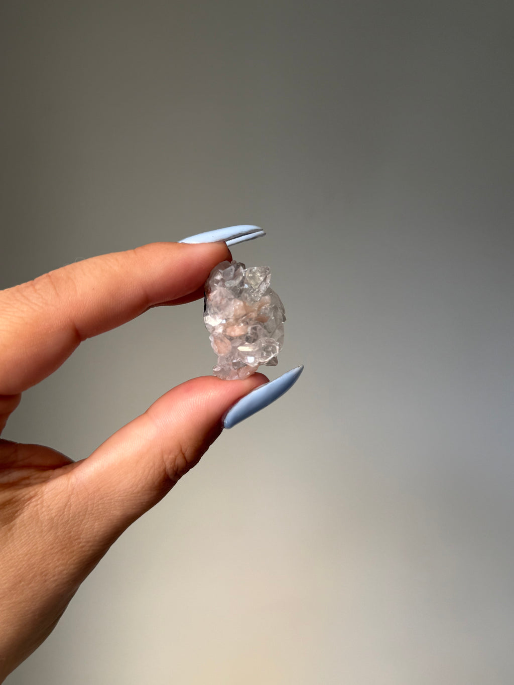 Diamond Apophyllite with Peach Stilbite Cluster | Natural High-Clarity Crystal Specimen | Crystal Cartel #108