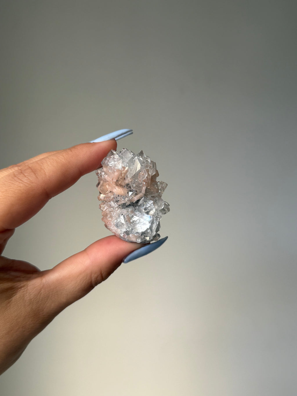Diamond Apophyllite with Peach Stilbite Cluster | Natural High-Clarity Crystal Specimen | Crystal Cartel #107