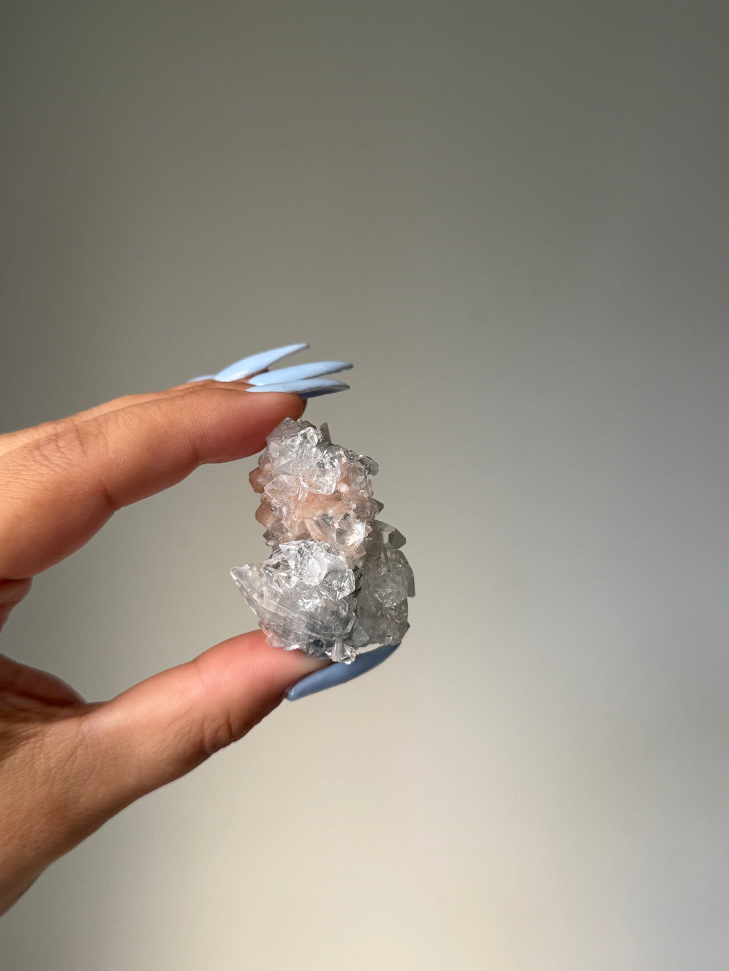 Diamond Apophyllite with Peach Stilbite Cluster | Natural High-Clarity Crystal Specimen | Crystal Cartel #107