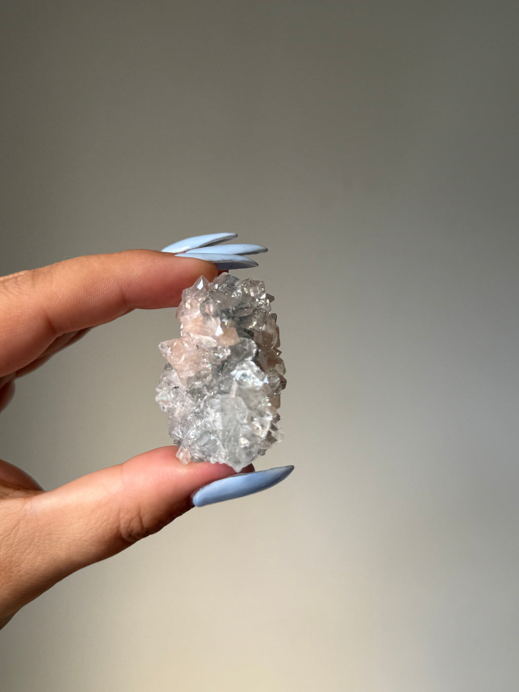 Diamond Apophyllite with Peach Stilbite Cluster | Natural High-Clarity Crystal Specimen | Crystal Cartel #107