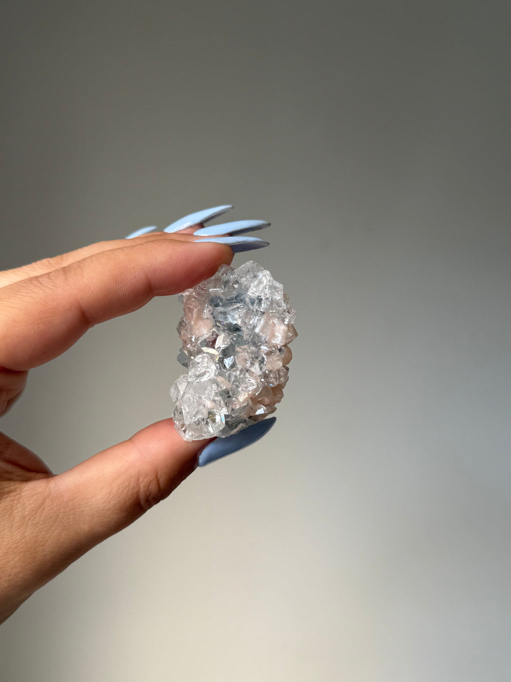 Diamond Apophyllite with Peach Stilbite Cluster | Natural High-Clarity Crystal Specimen | Crystal Cartel #107