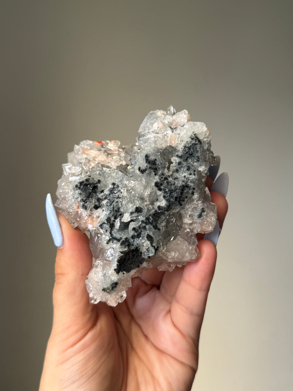 Diamond Apophyllite with Peach Stilbite Cluster | Natural High-Clarity Crystal Specimen | Crystal Cartel #106