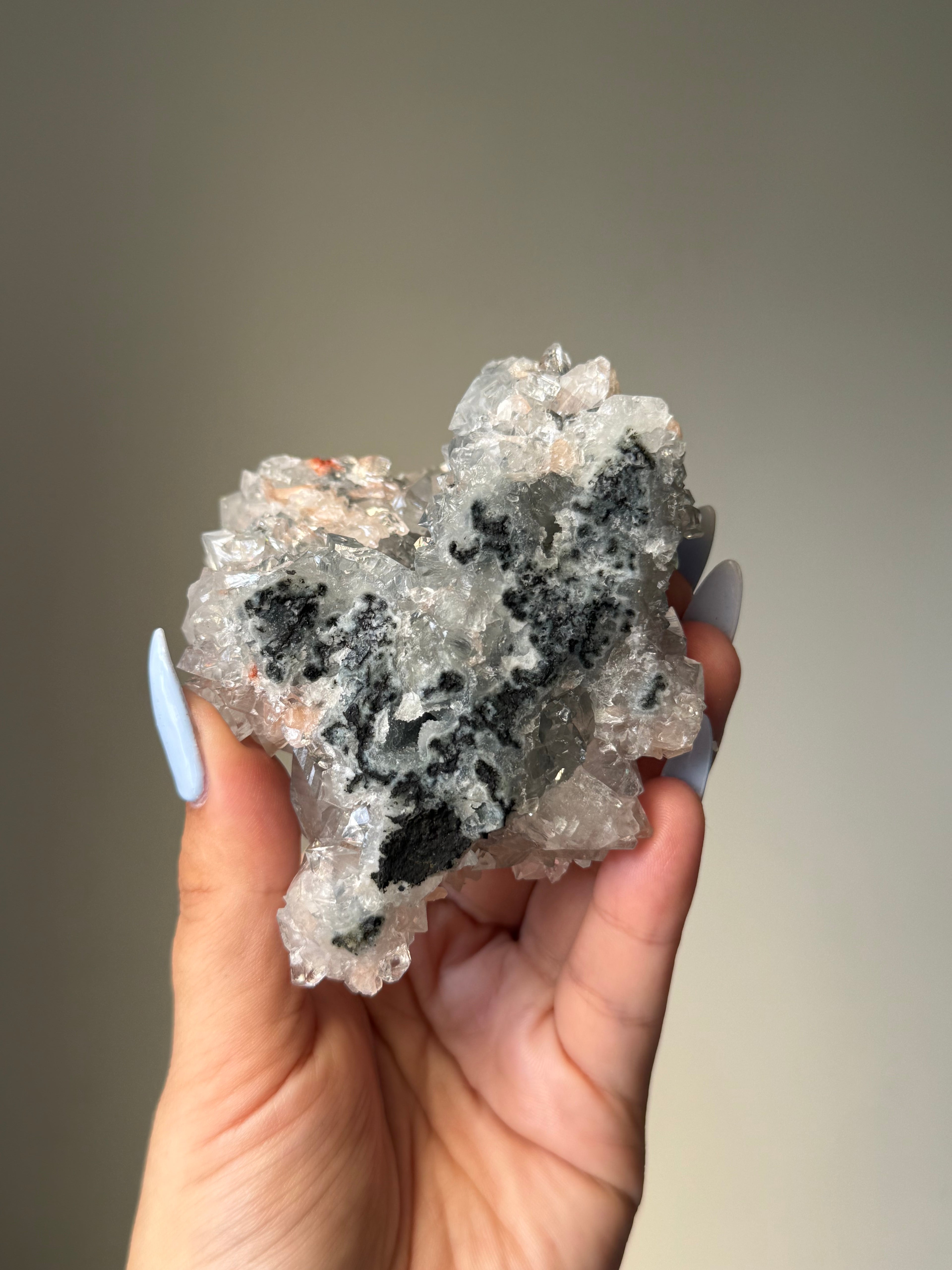 Diamond Apophyllite with Peach Stilbite Cluster | Natural High-Clarity Crystal Specimen | Crystal Cartel #106