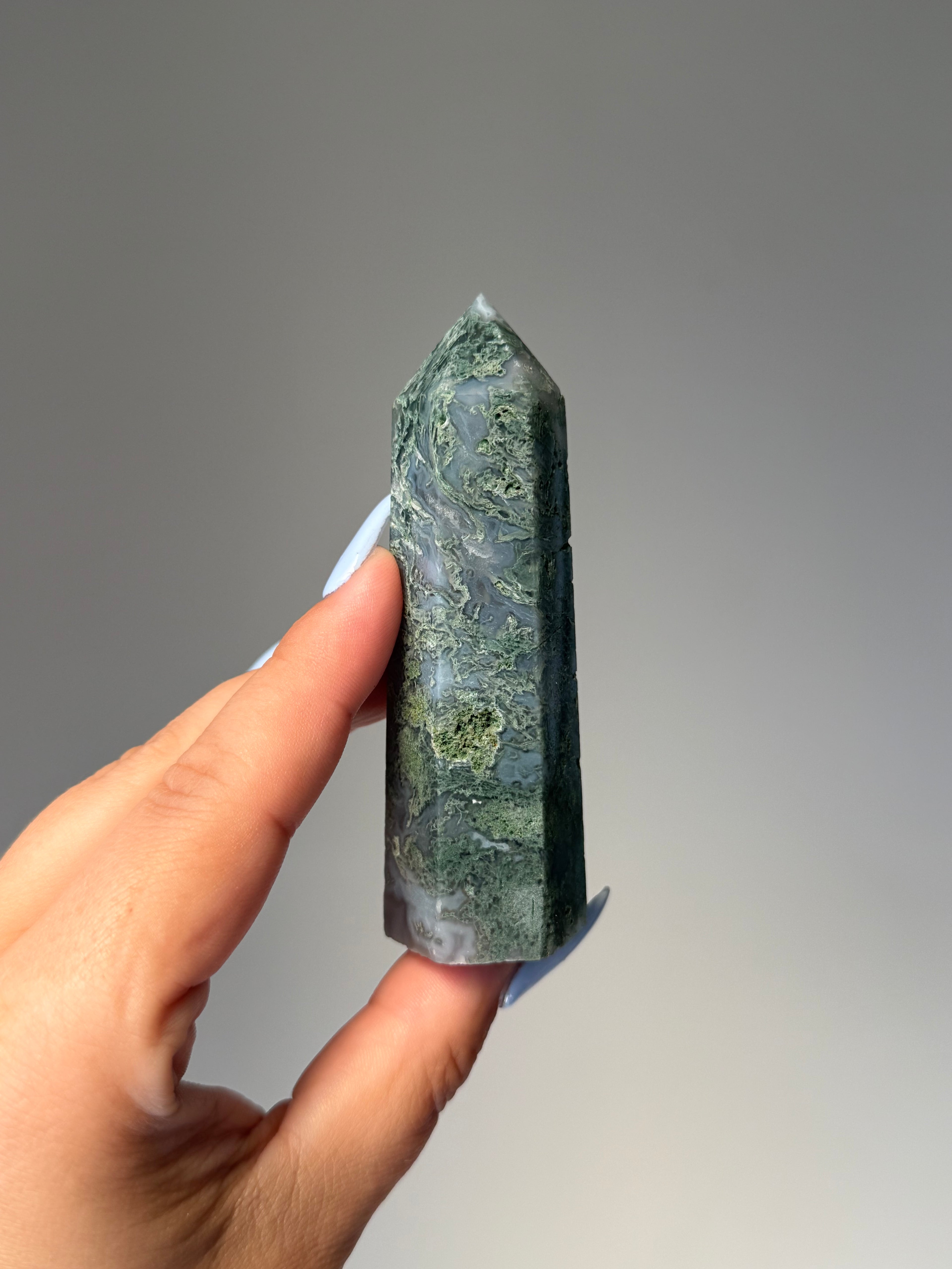 Moss Agate Tower | Small | Crystal Cartel #160 9cm