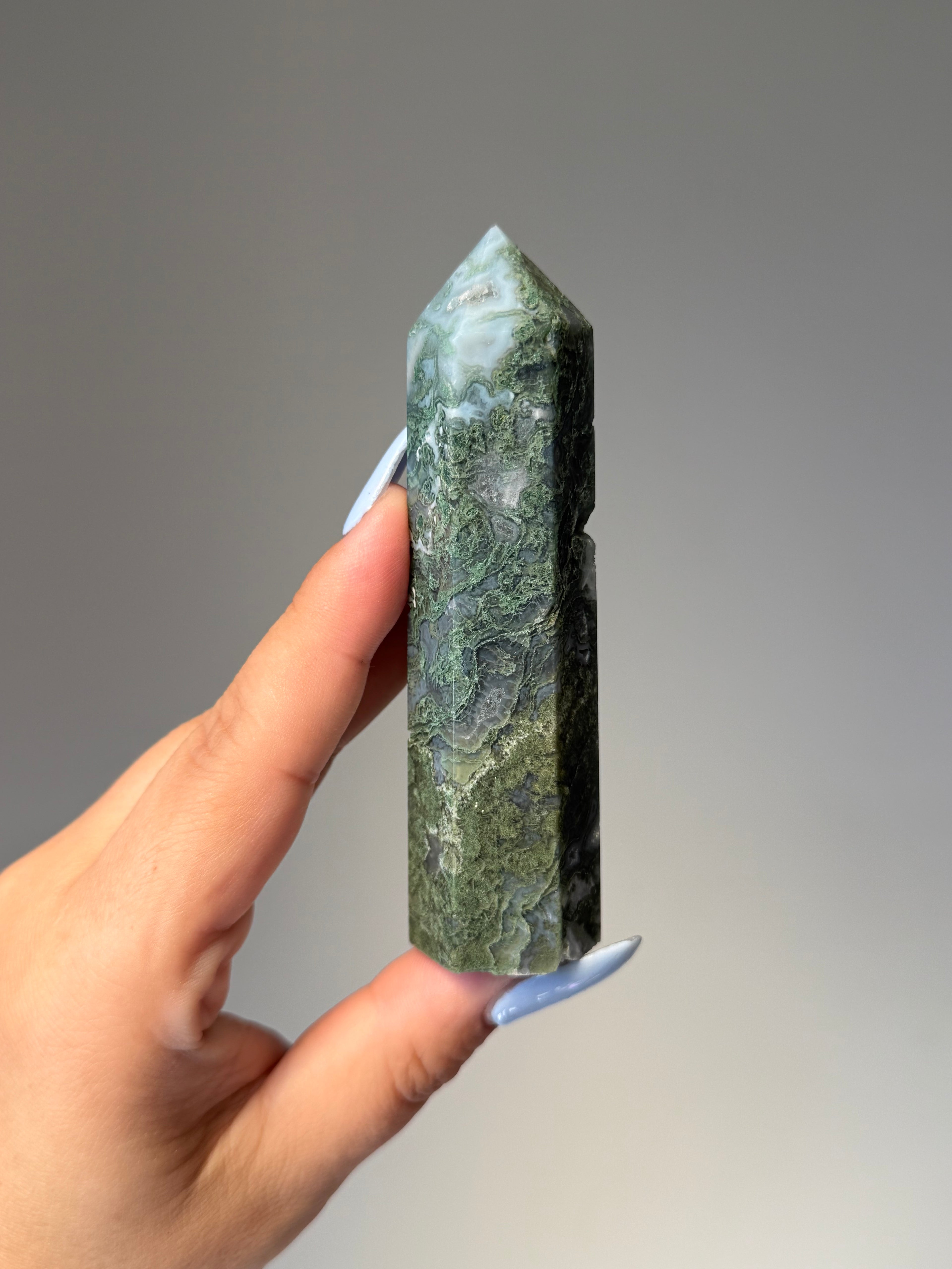 Moss Agate Tower | Small | Crystal Cartel #161 10cm