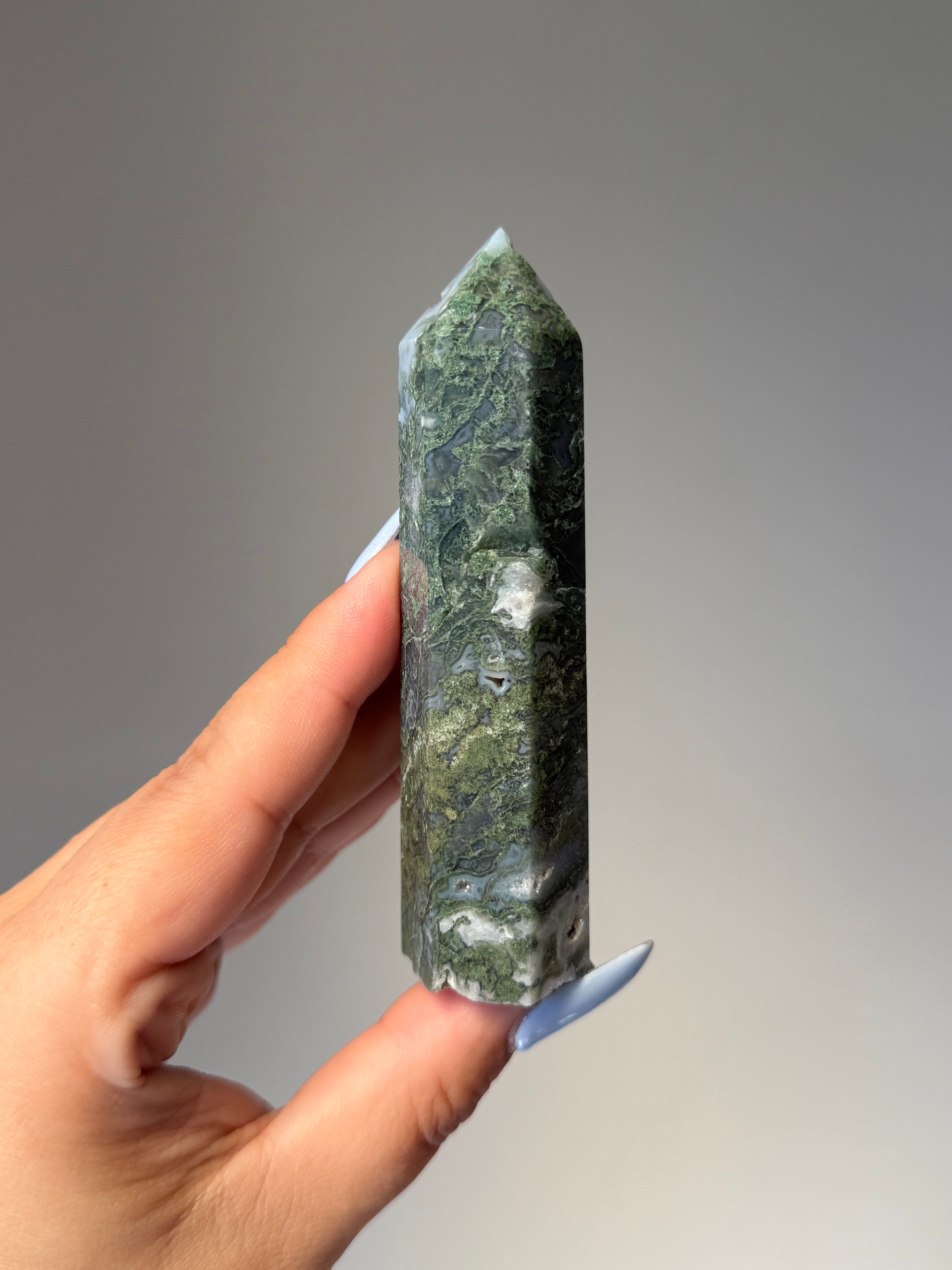 Moss Agate Tower | Small | Crystal Cartel #161 10cm