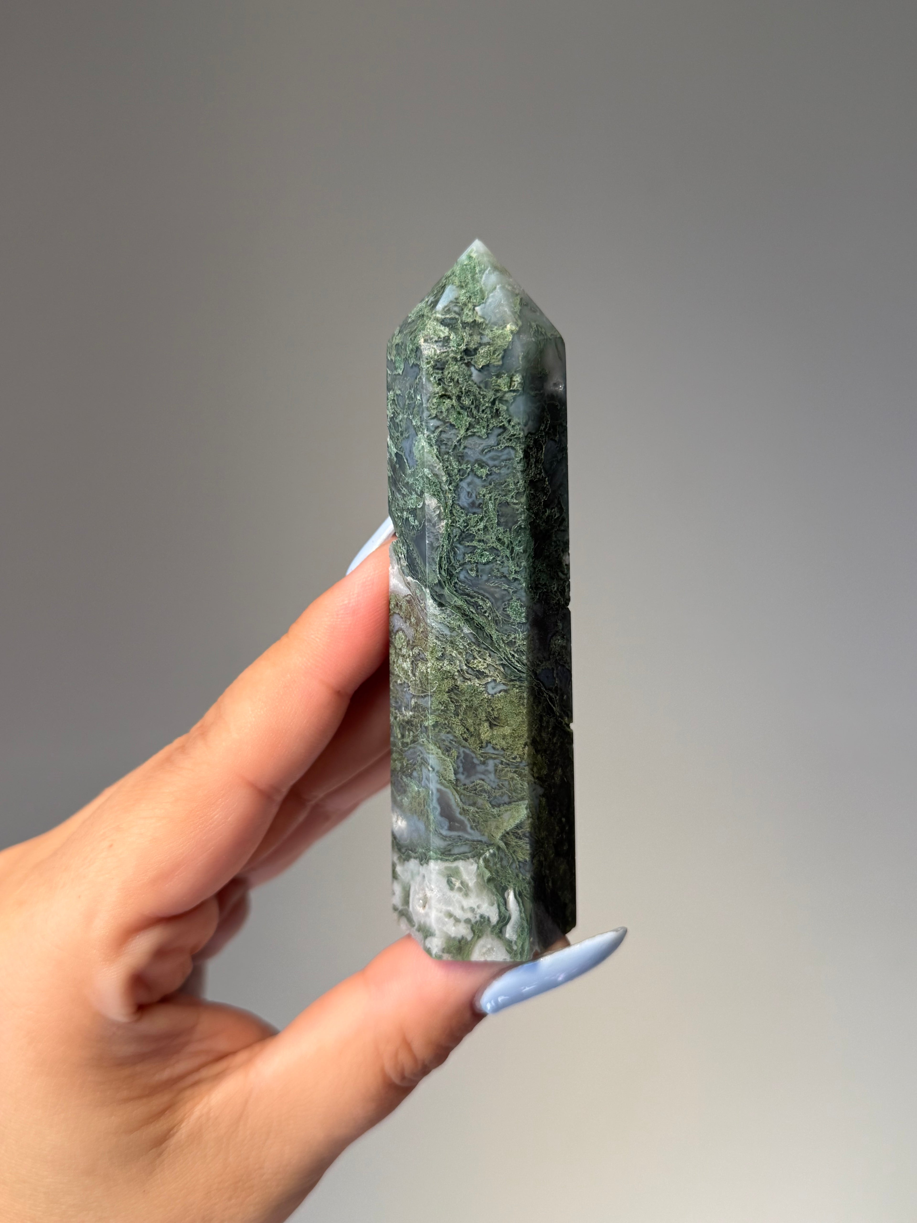 Moss Agate Tower | Small | Crystal Cartel #161 10cm