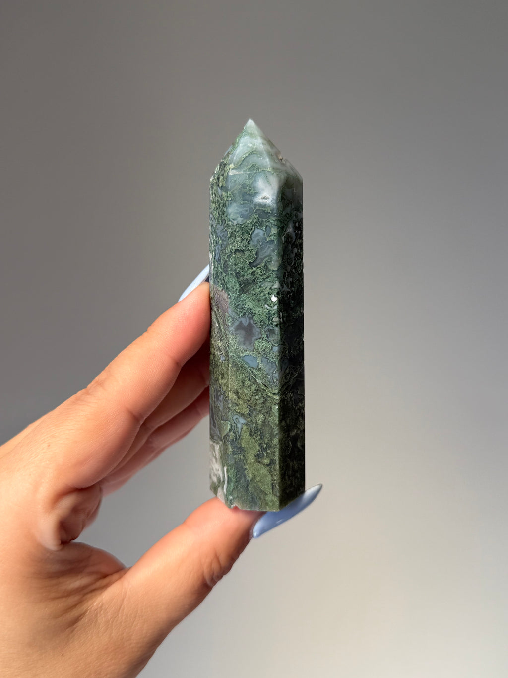 Moss Agate Tower | Small | Crystal Cartel #161 10cm