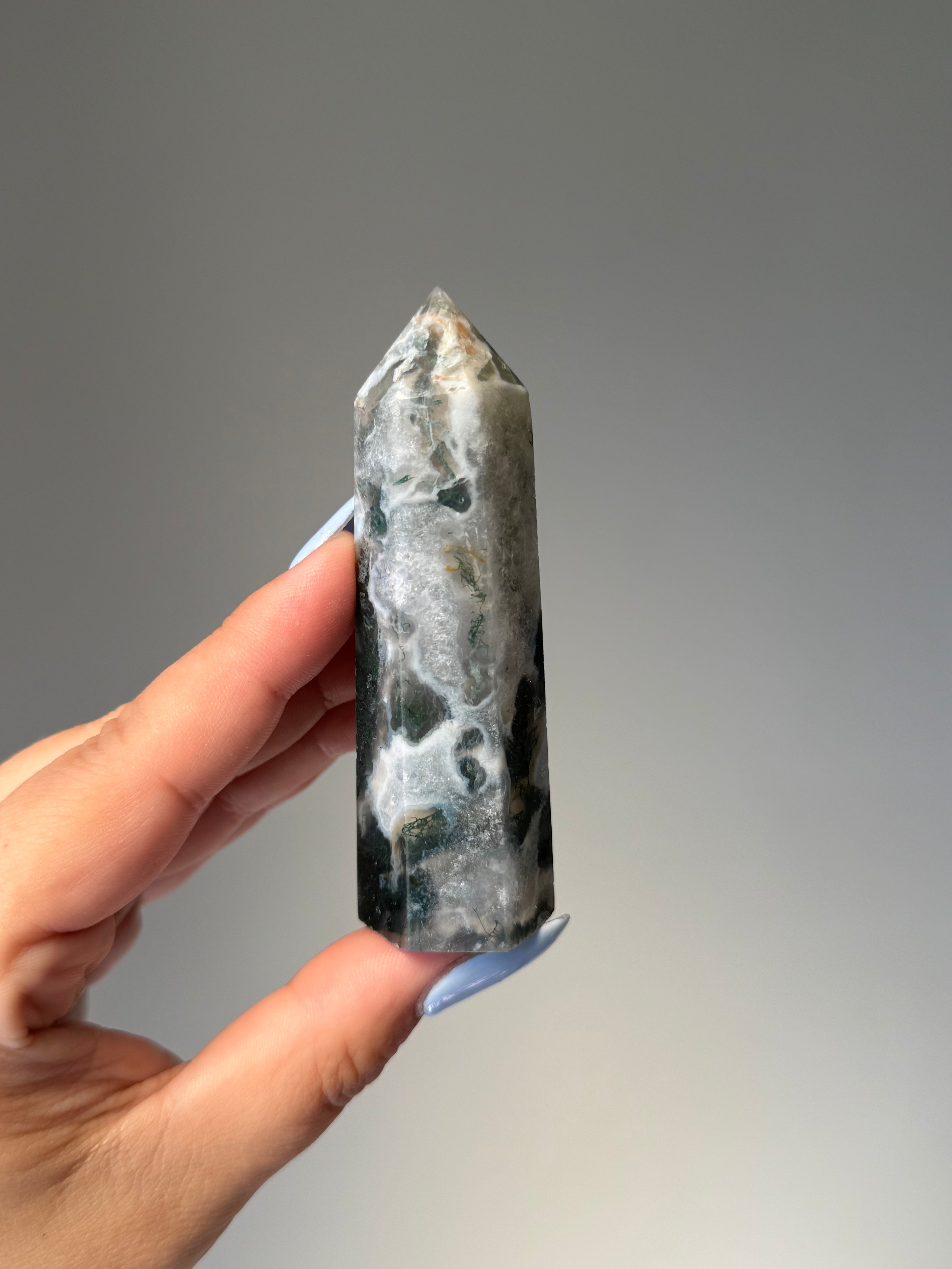 Moss Agate Tower | Small | Crystal Cartel #162 9cm