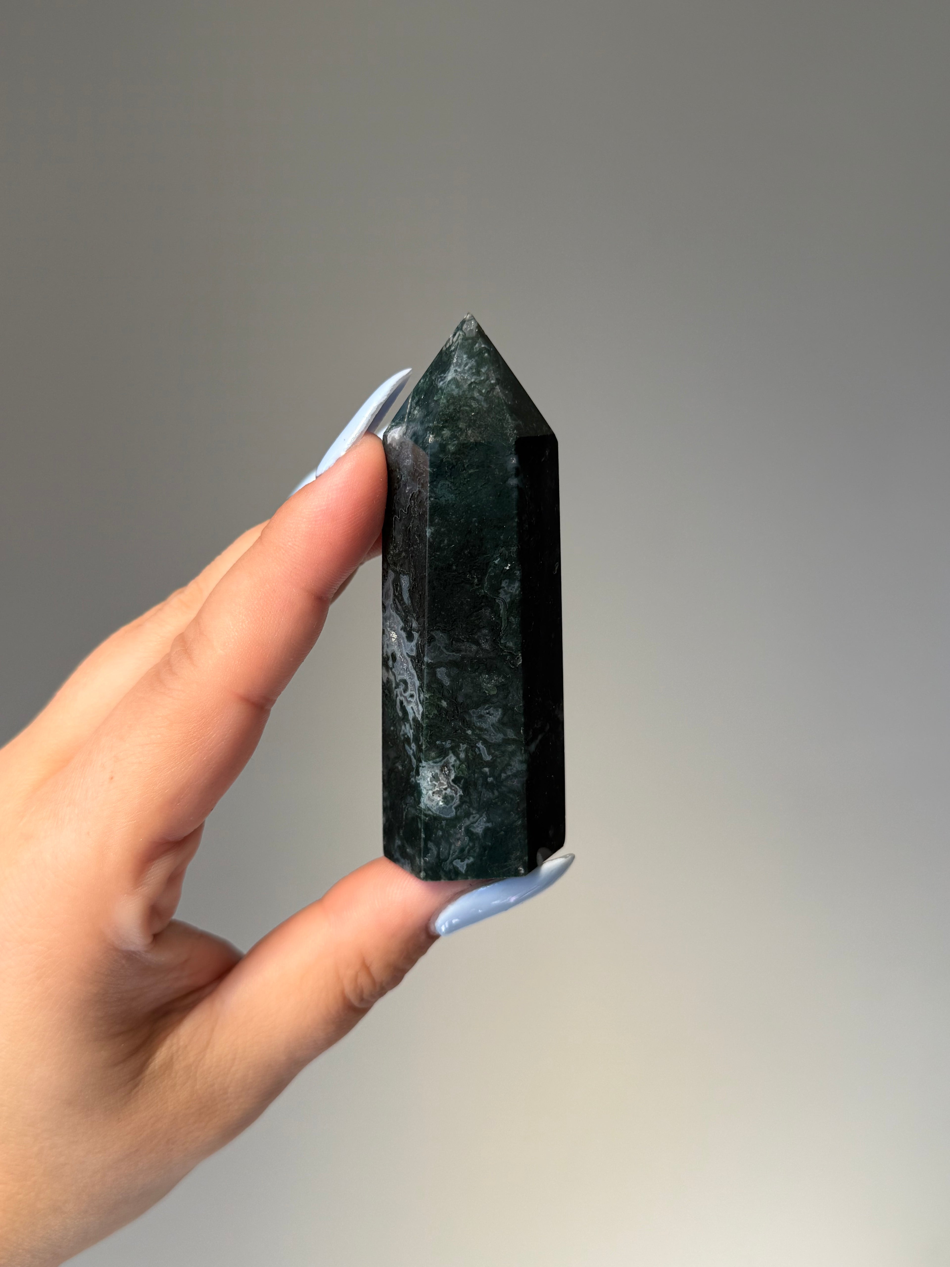 Moss Agate Tower | Small | Crystal Cartel #165 8.5cm