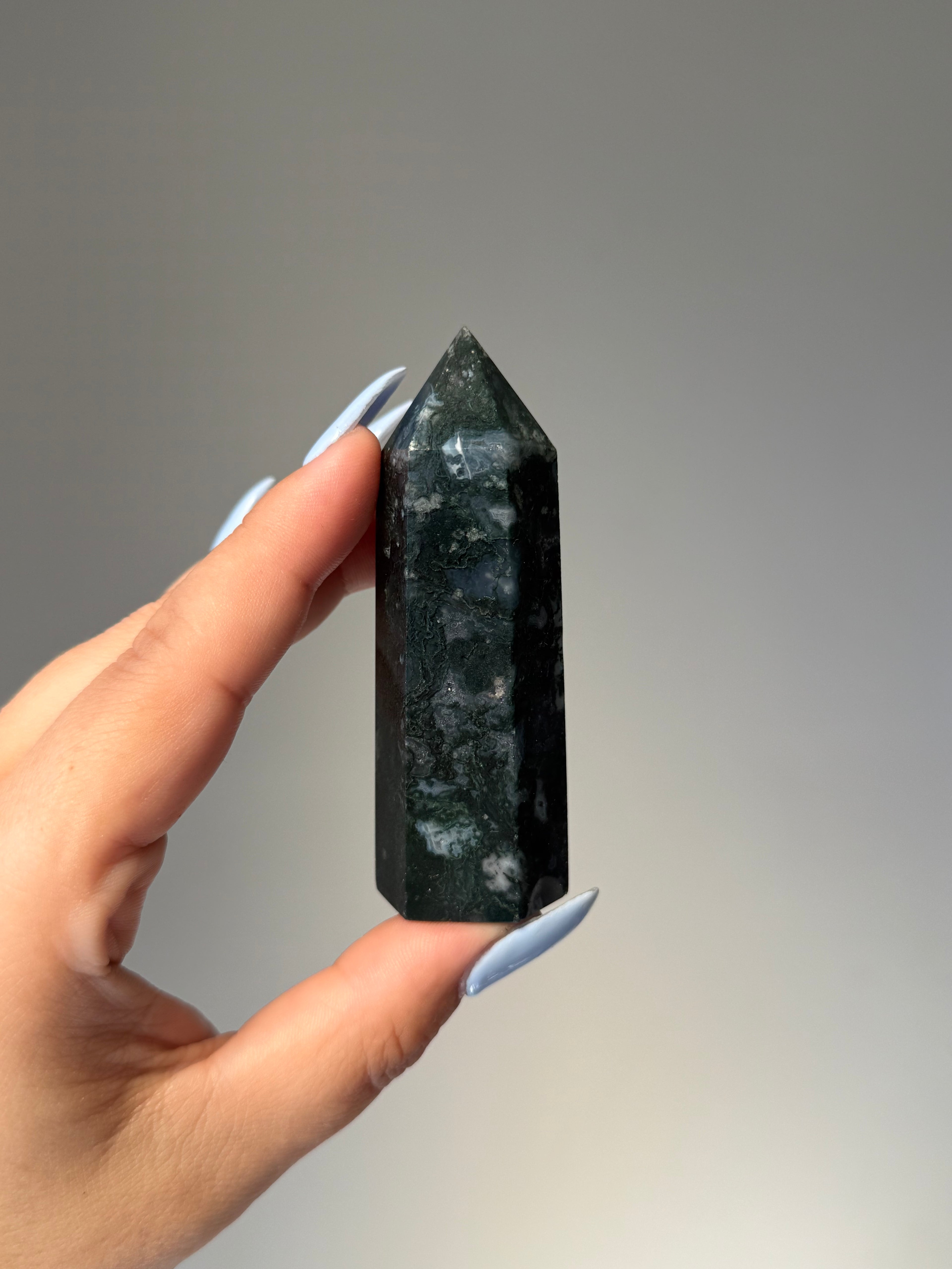 Moss Agate Tower | Small | Crystal Cartel #165 8.5cm