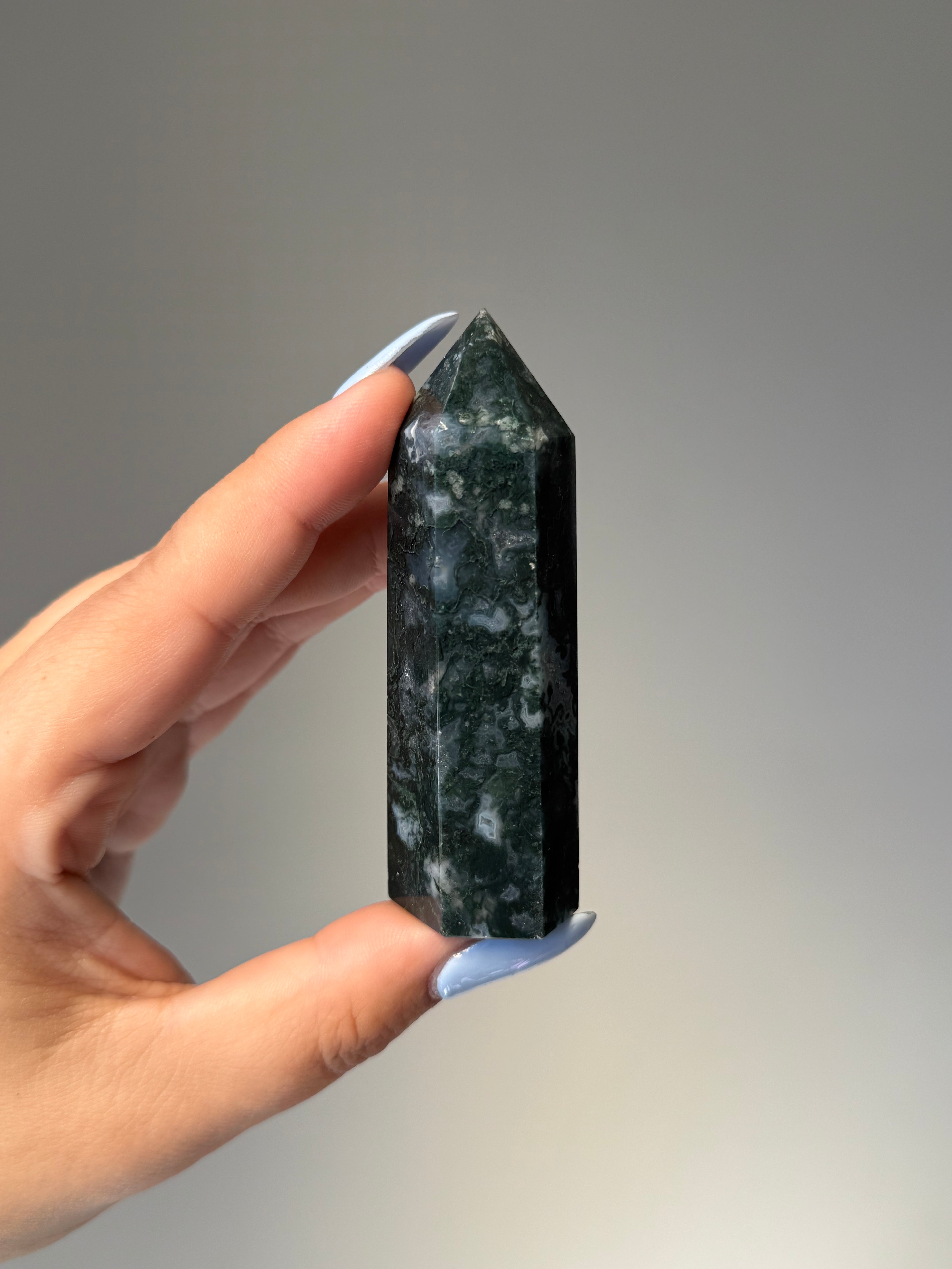 Moss Agate Tower | Small | Crystal Cartel #165 8.5cm