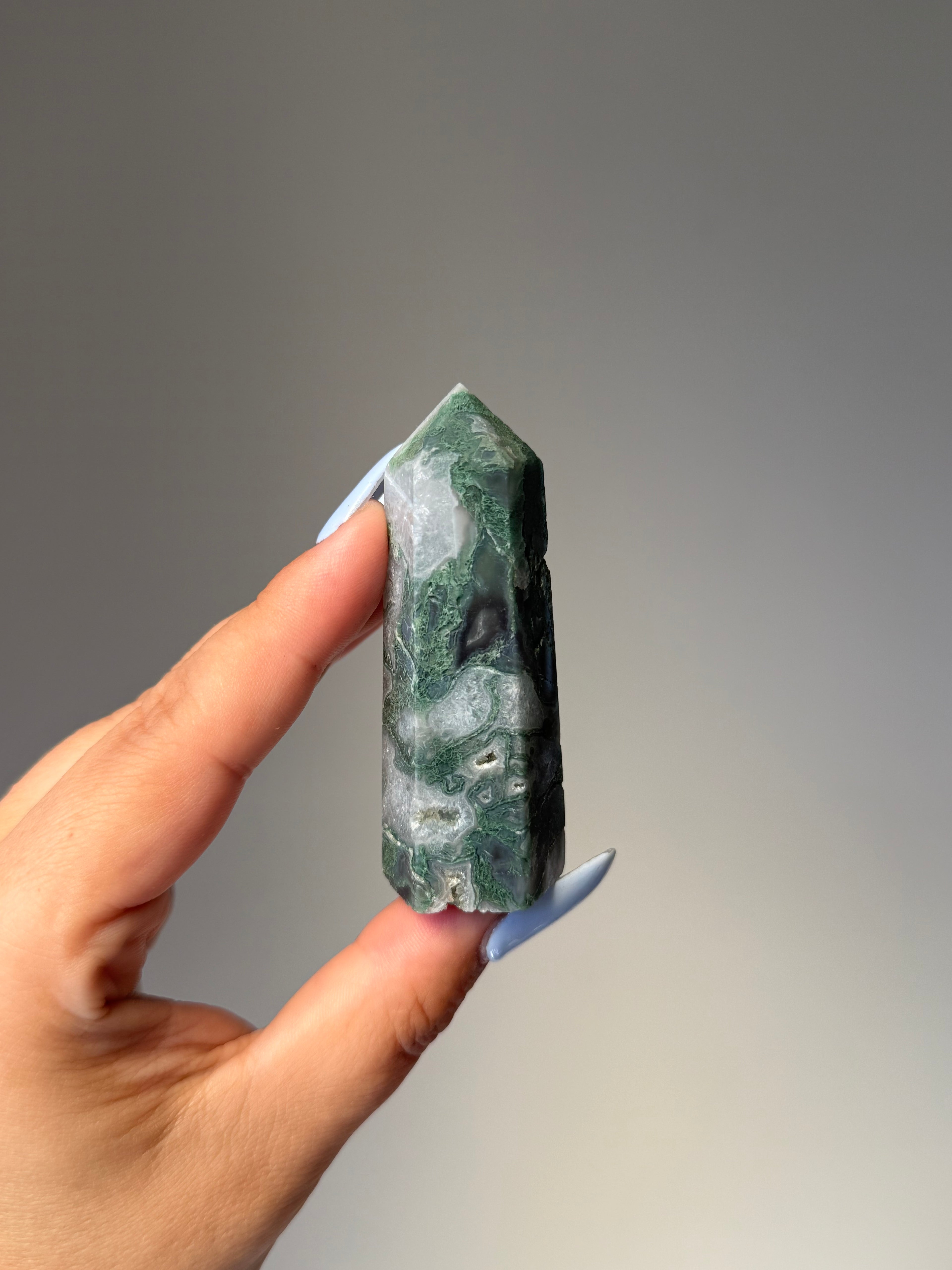 Moss Agate Tower | Small | Crystal Cartel #167 7.2cm