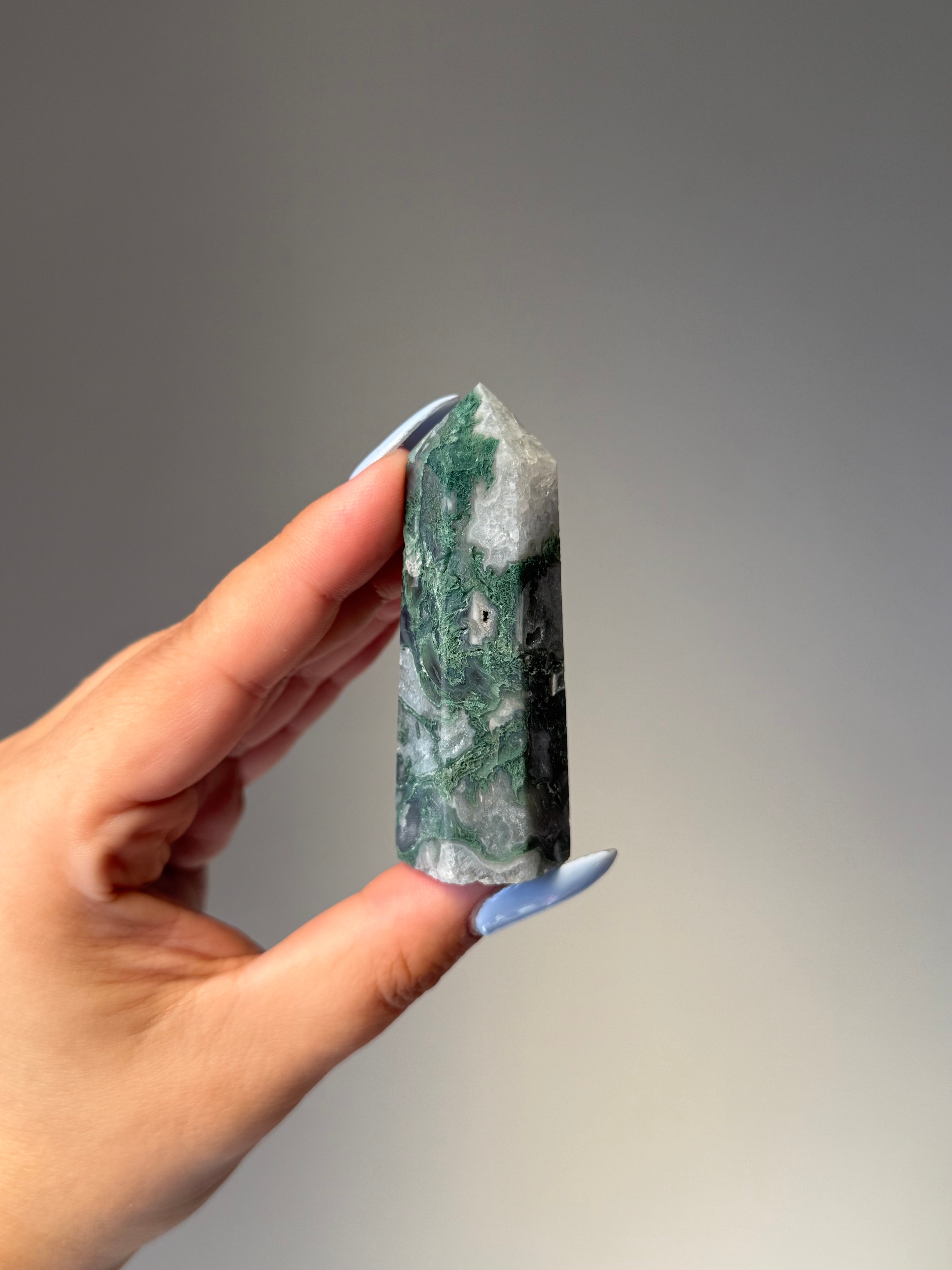 Moss Agate Tower | Small | Crystal Cartel #167 7.2cm
