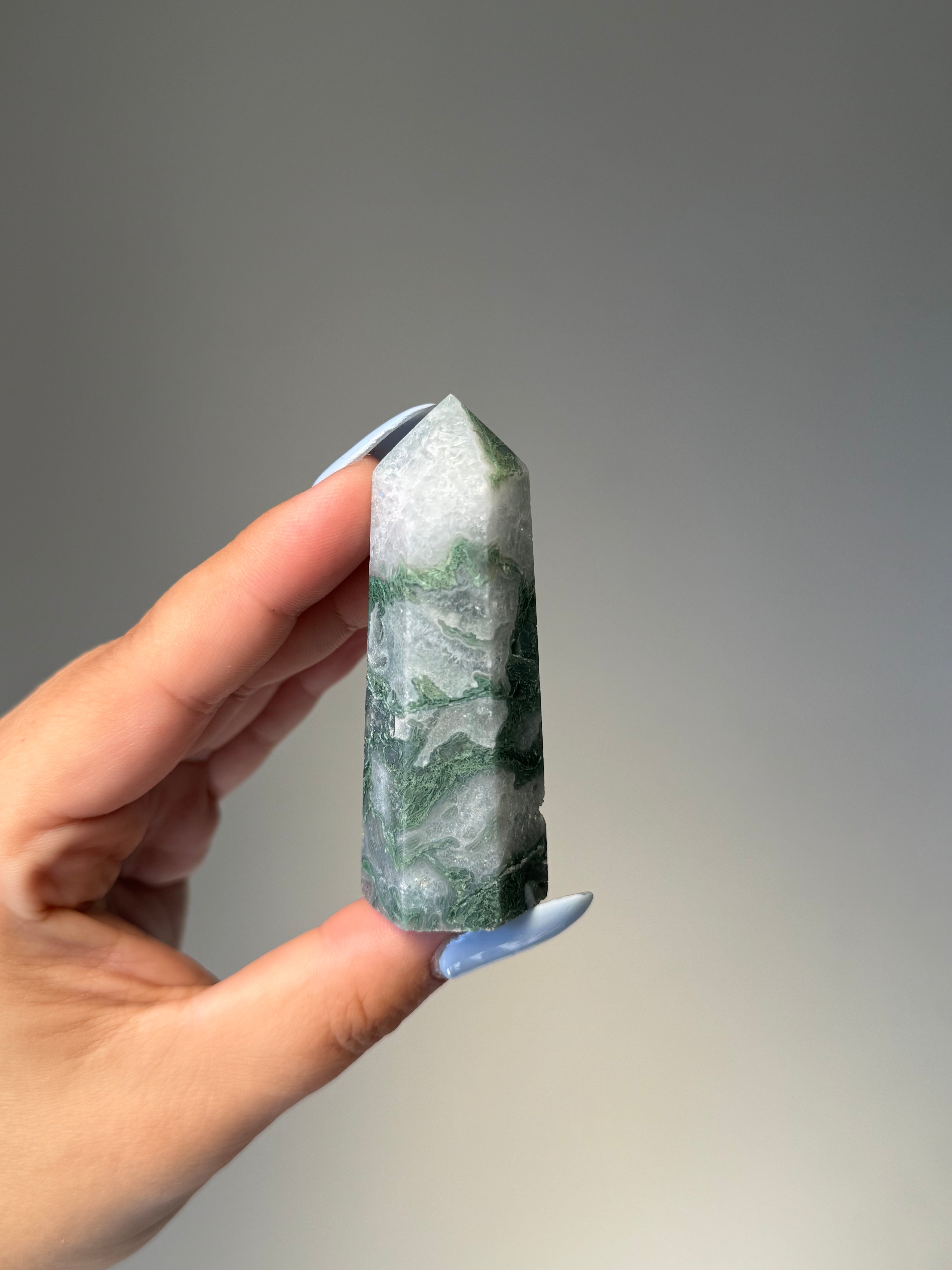Moss Agate Tower | Small | Crystal Cartel #167 7.2cm