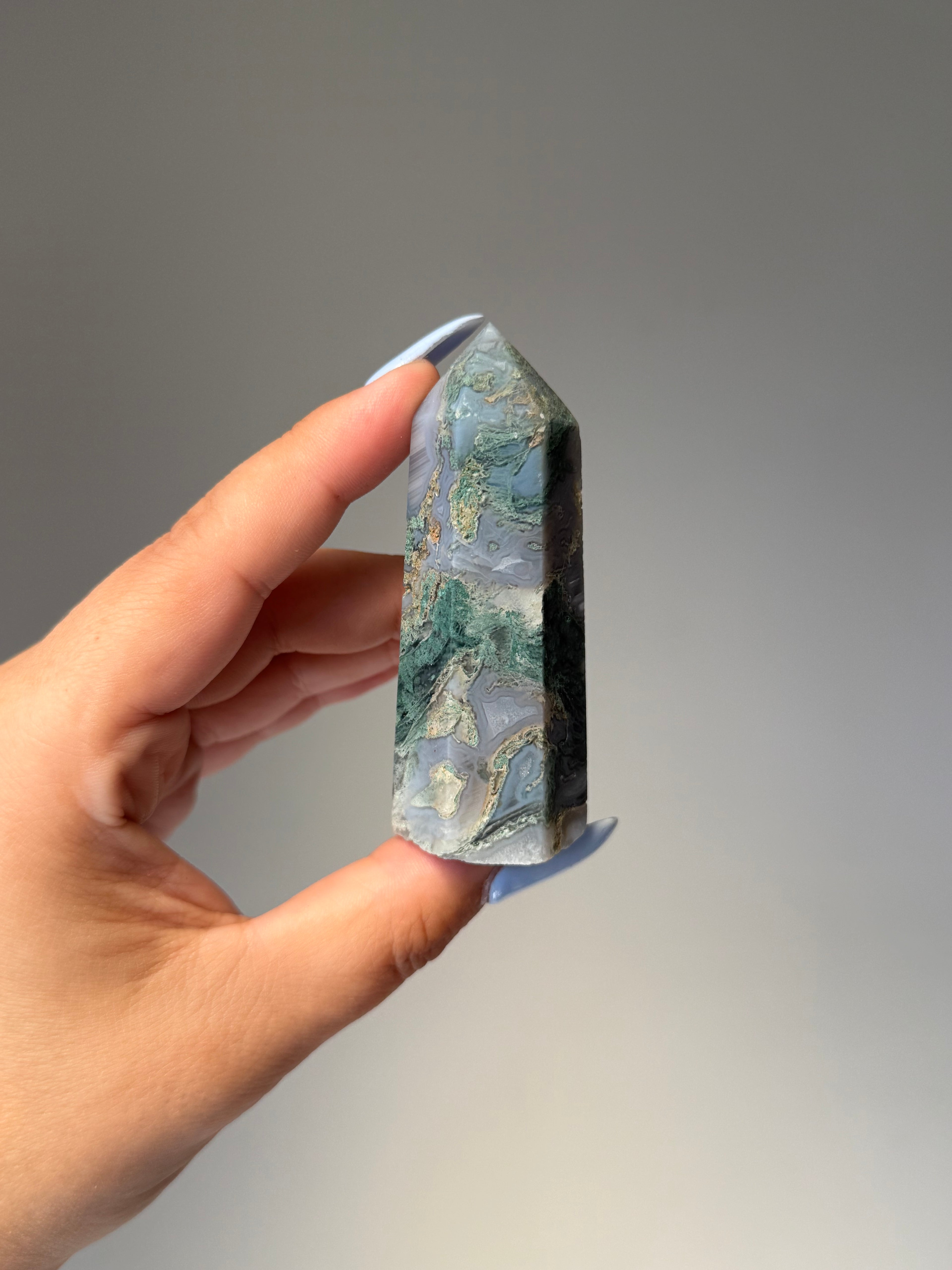 Moss Agate Tower | Small | Crystal Cartel #168 7.5cm