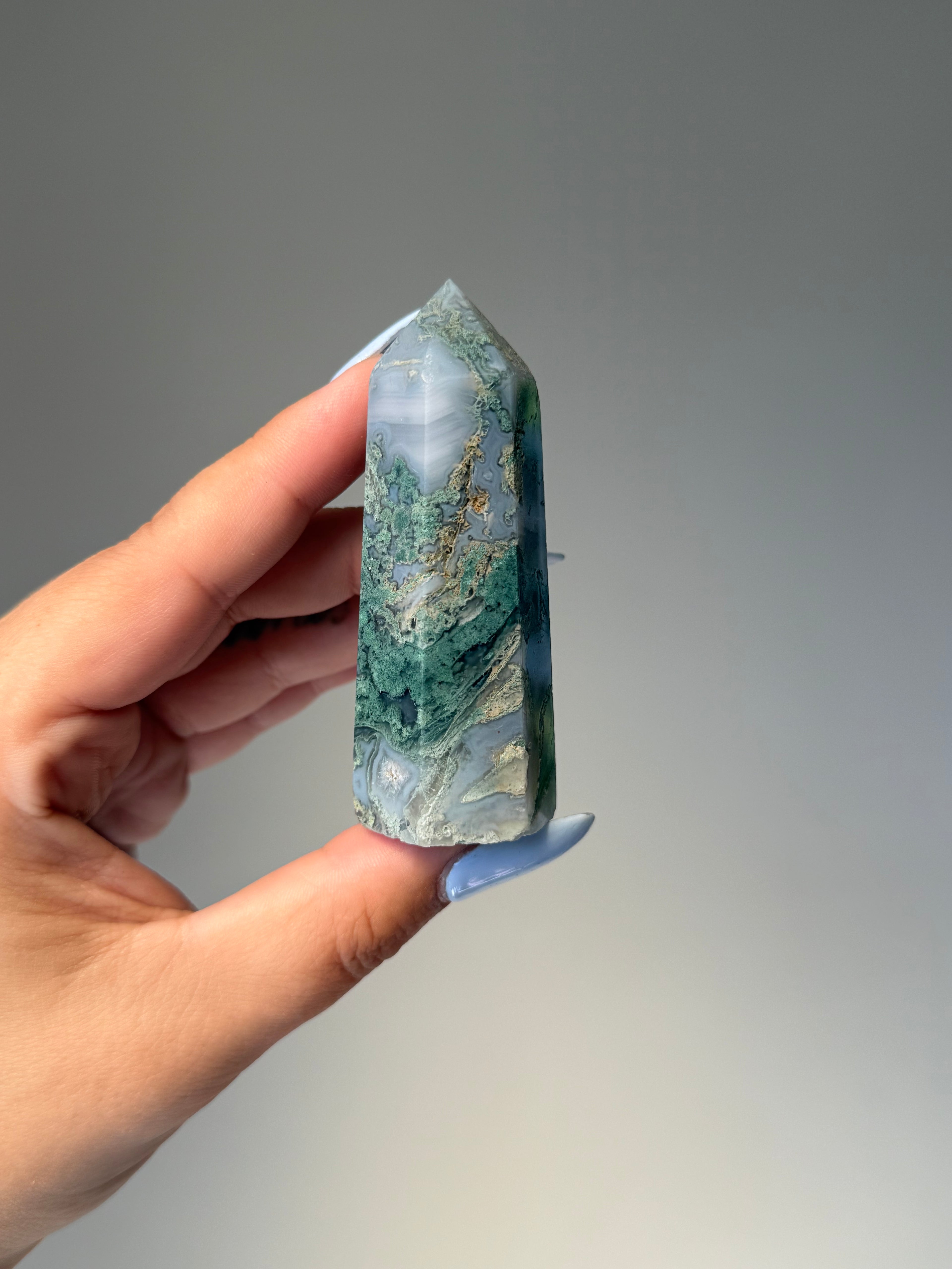 Moss Agate Tower | Small | Crystal Cartel #168 7.5cm