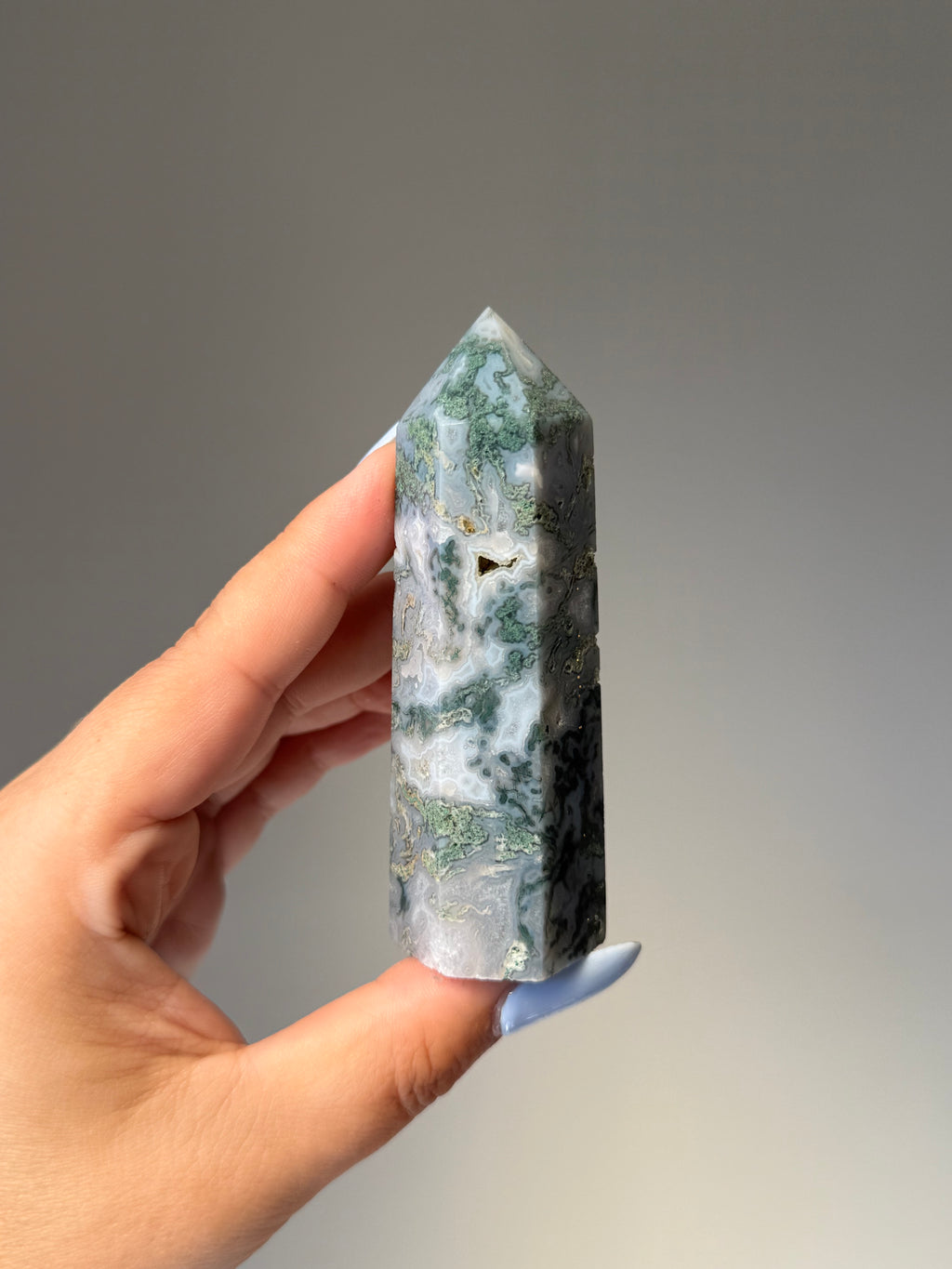 Moss Agate Tower | Small | Crystal Cartel #169 9.5cm