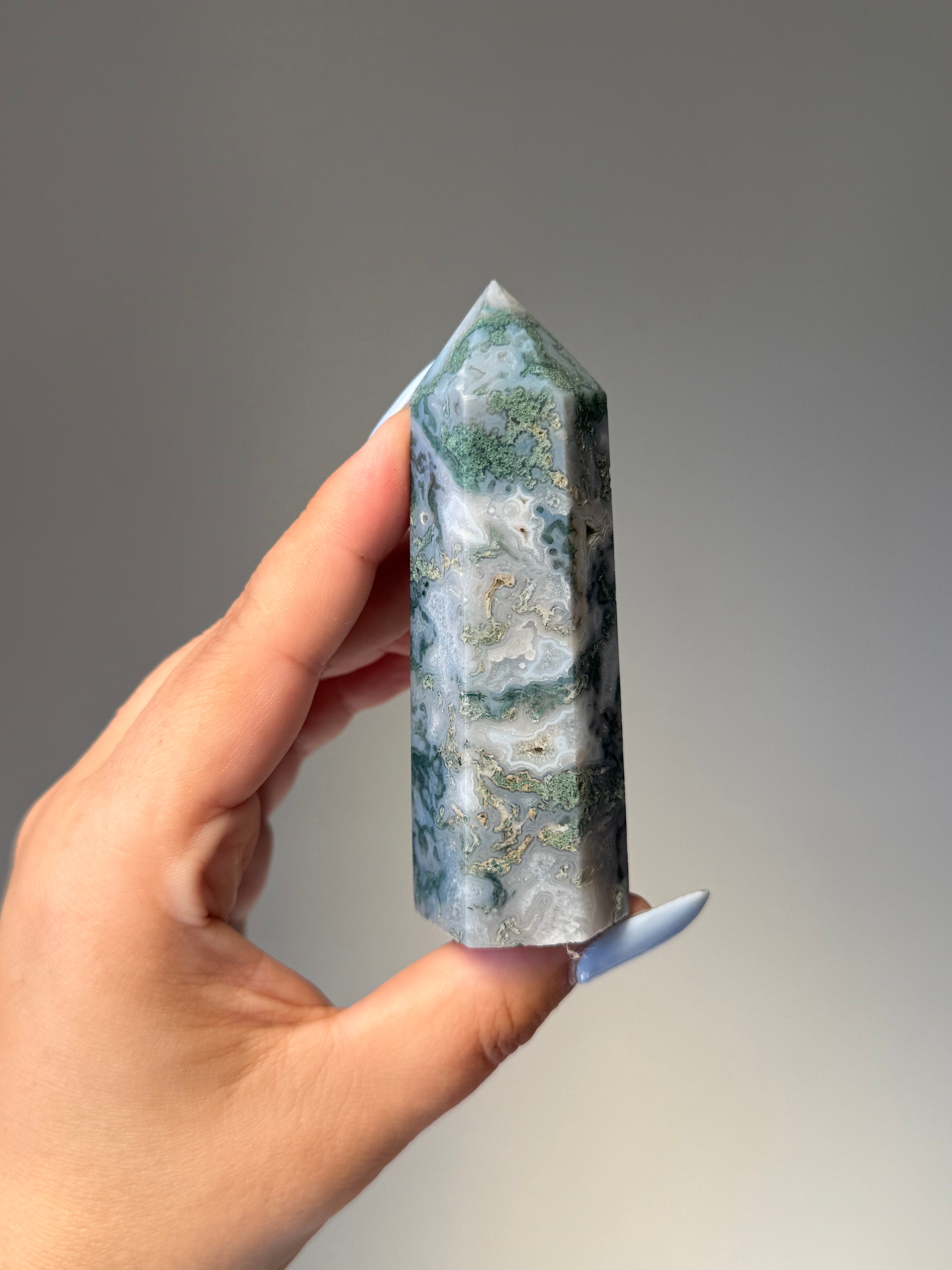 Moss Agate Tower | Small | Crystal Cartel #169 9.5cm