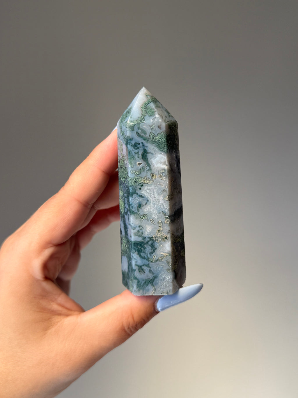 Moss Agate Tower | Small | Crystal Cartel #169 9.5cm