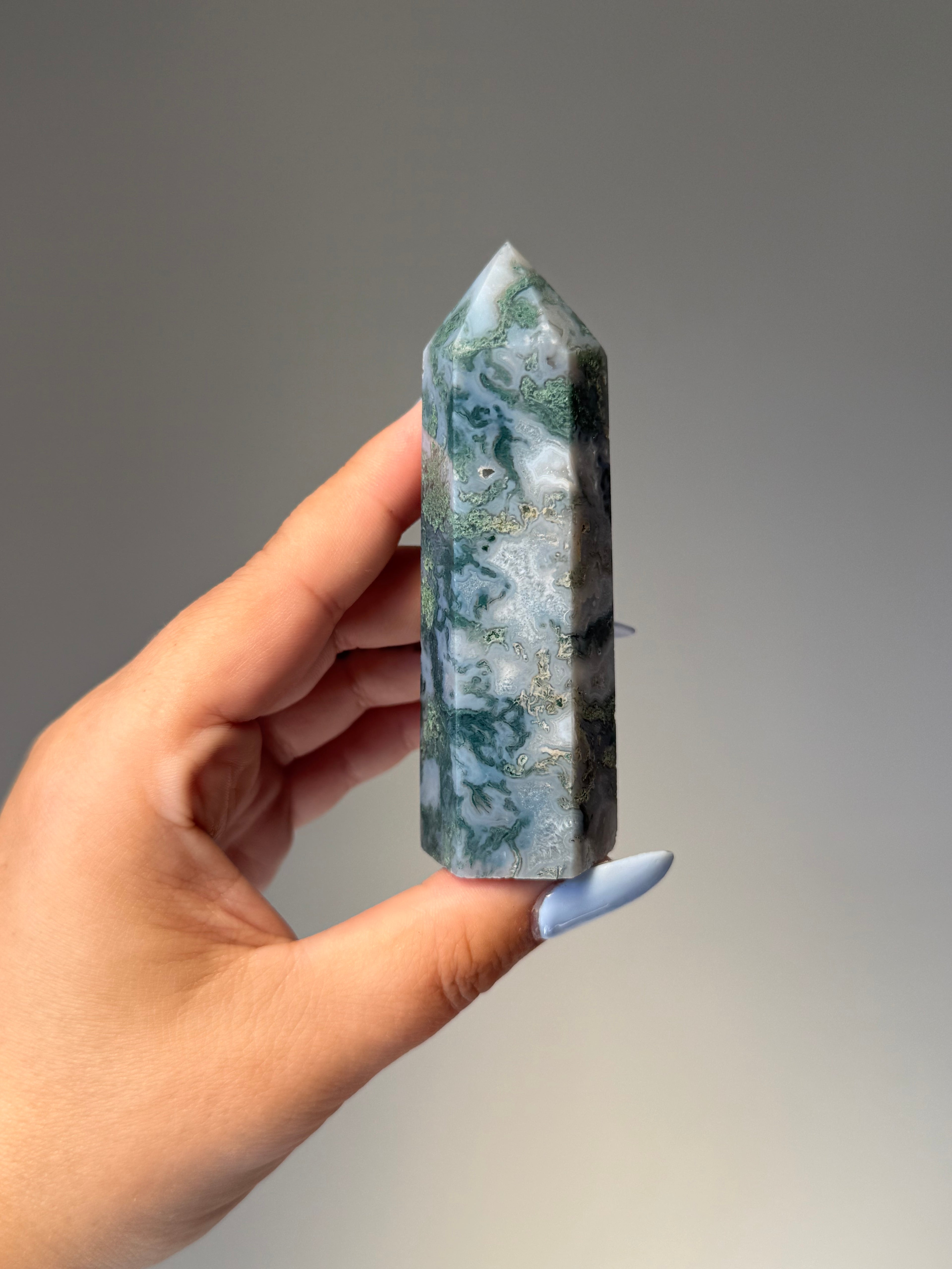 Moss Agate Tower | Small | Crystal Cartel #169 9.5cm
