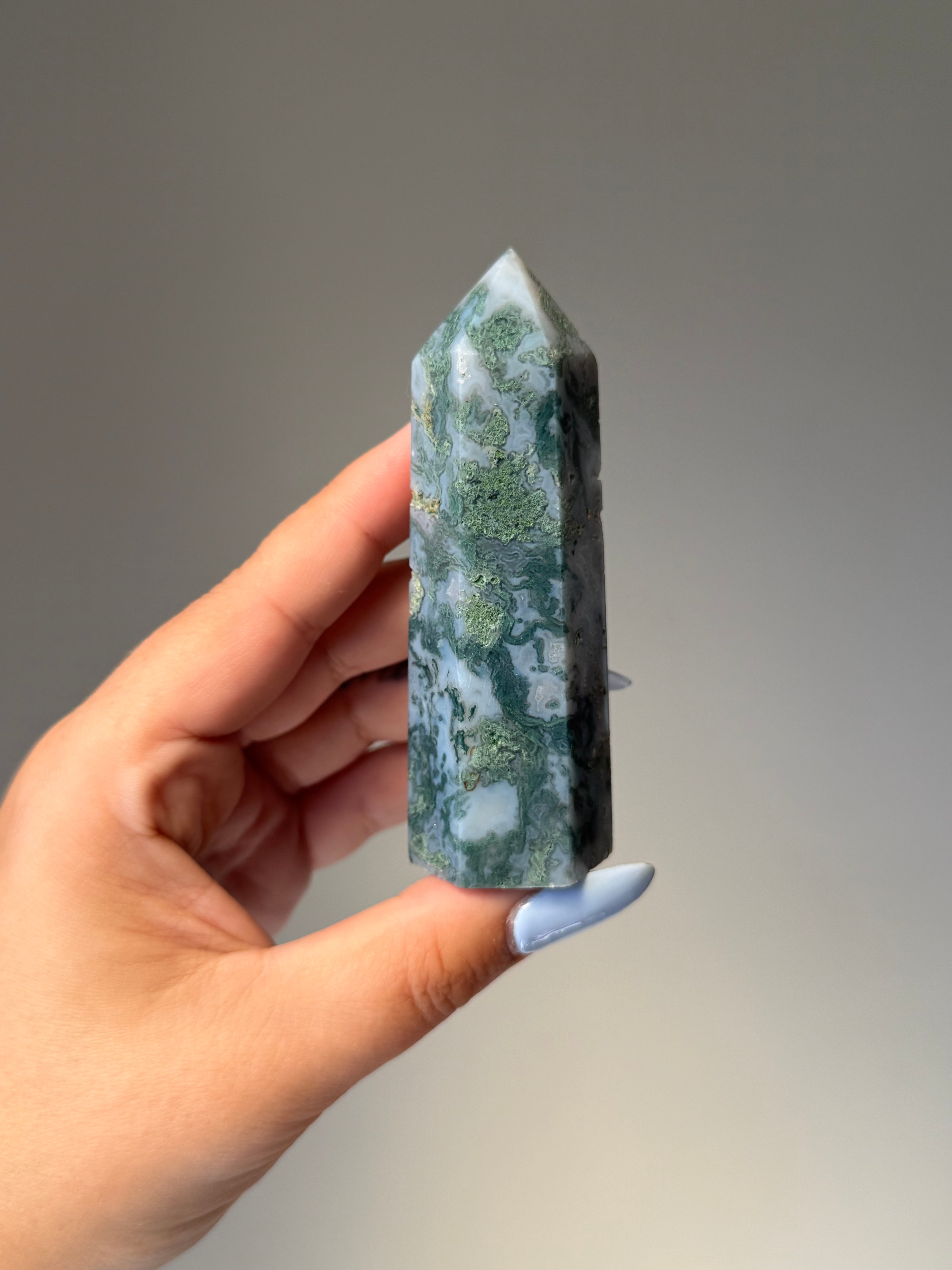 Moss Agate Tower | Small | Crystal Cartel #169 9.5cm