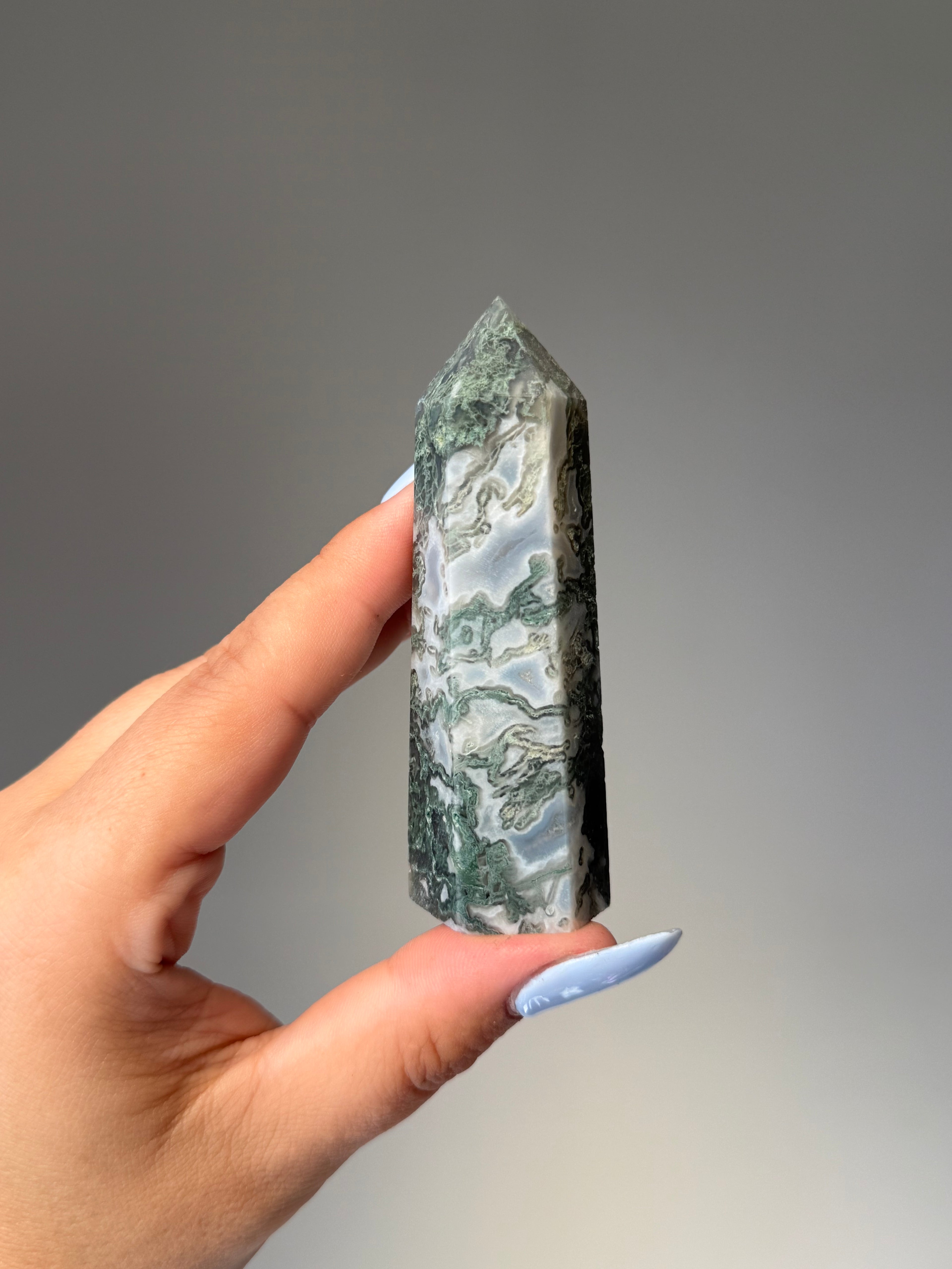 Moss Agate Tower | Small | Crystal Cartel #170 8.8cm