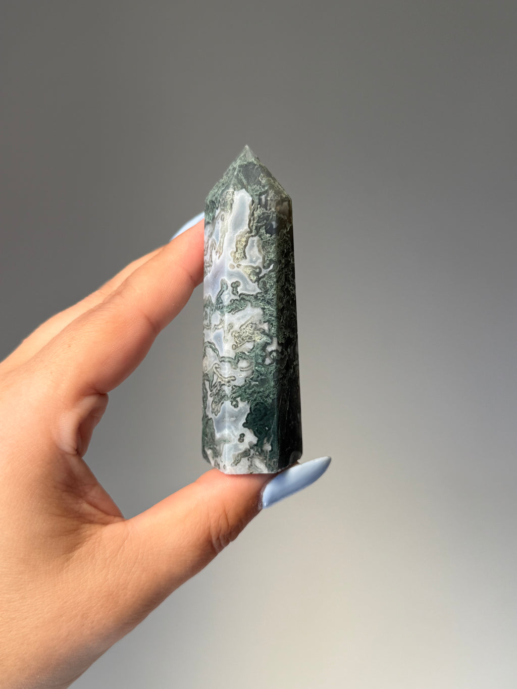 Moss Agate Tower | Small | Crystal Cartel #170 8.8cm