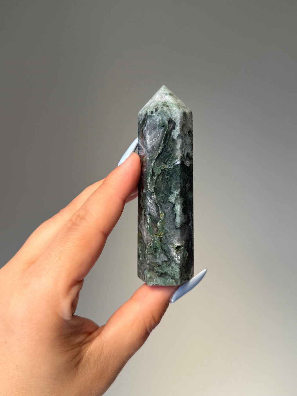 Moss Agate Tower | Small | Crystal Cartel #171 9.2cm