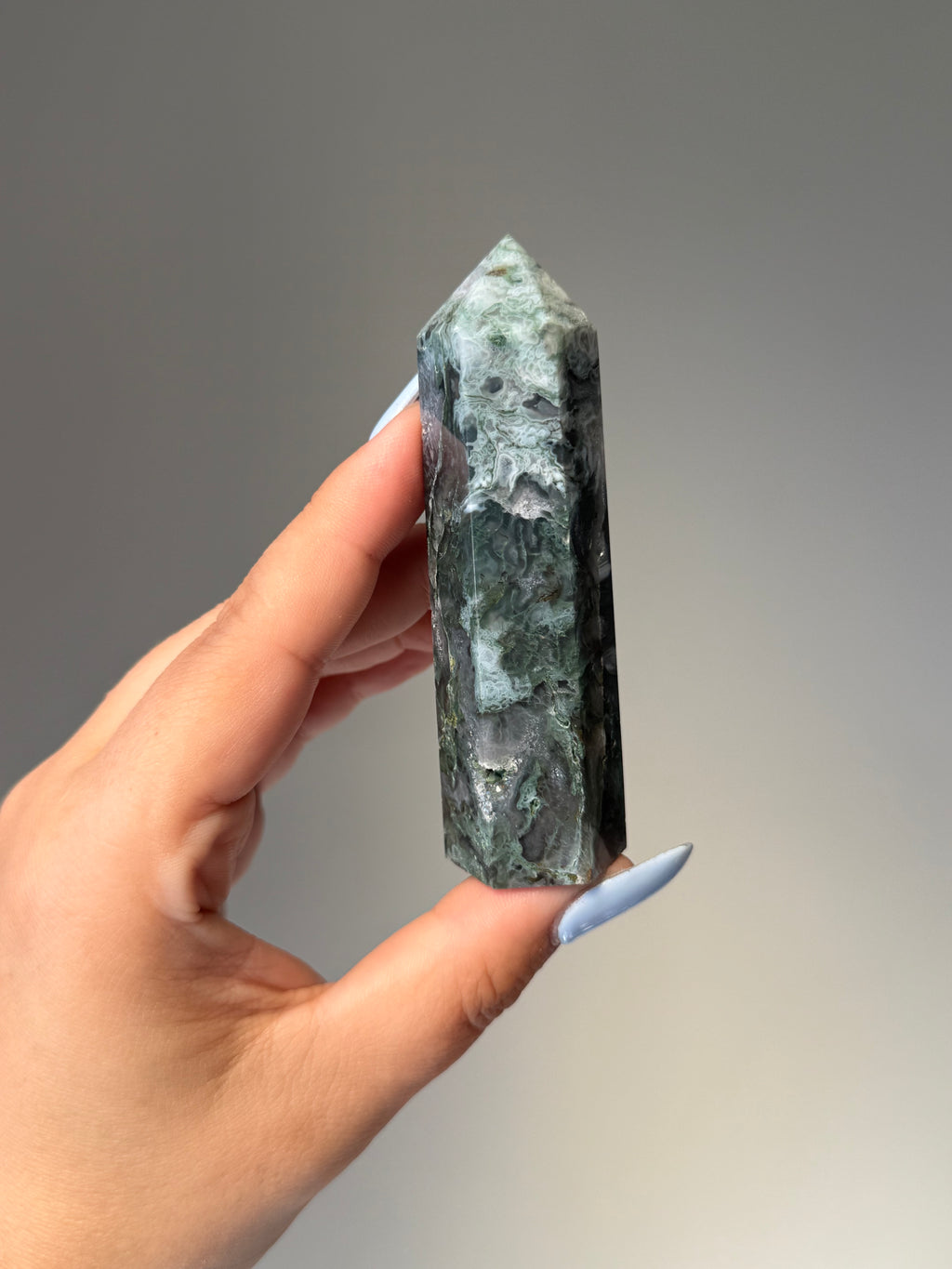 Moss Agate Tower | Small | Crystal Cartel #171 9.2cm