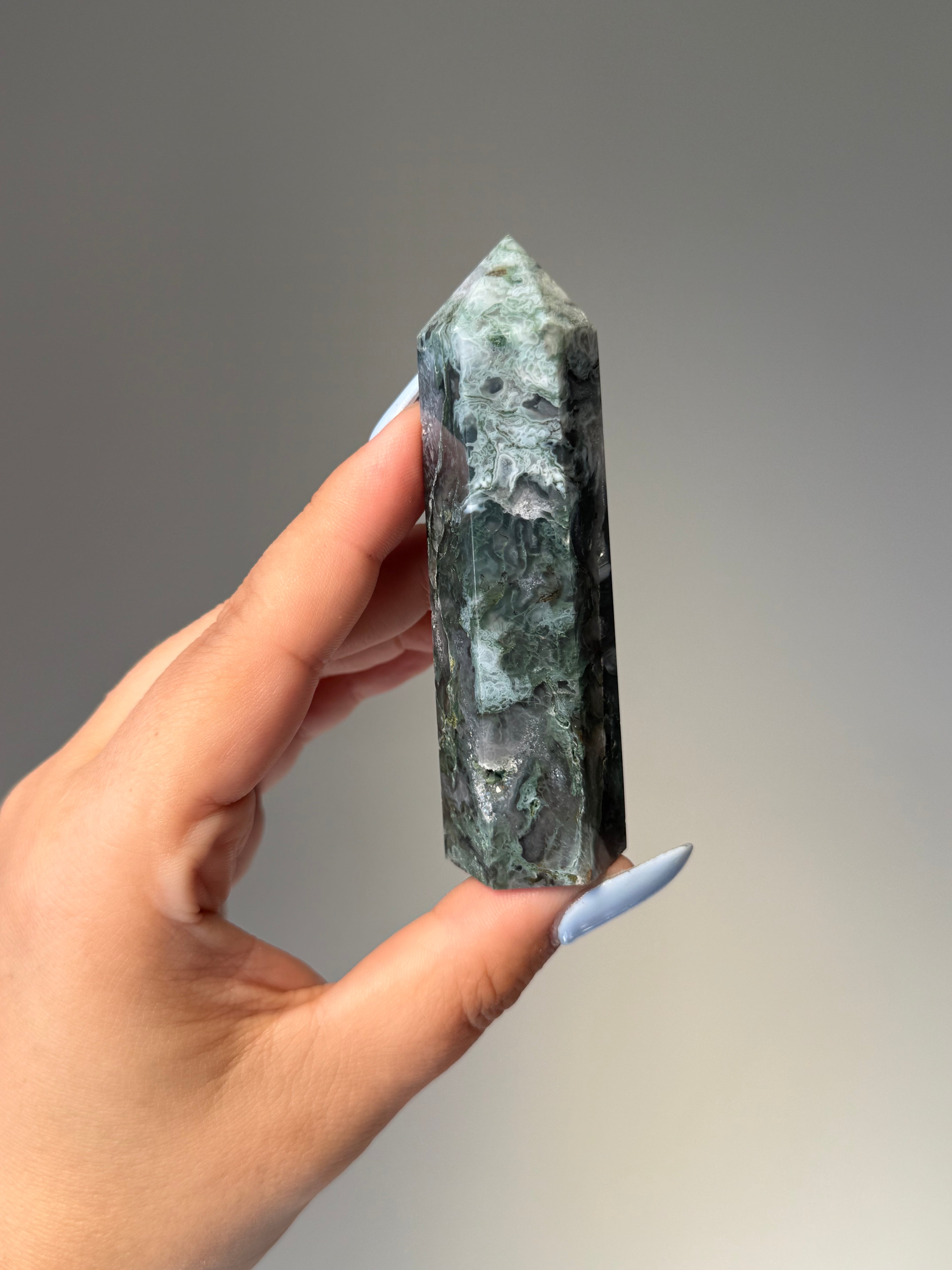 Moss Agate Tower | Small | Crystal Cartel #171 9.2cm