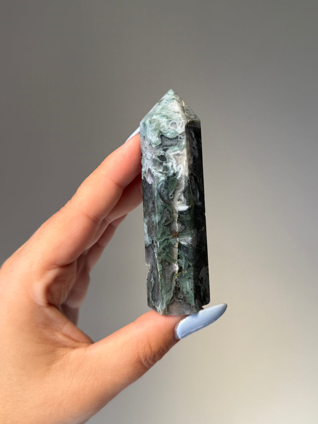 Moss Agate Tower | Small | Crystal Cartel #171 9.2cm