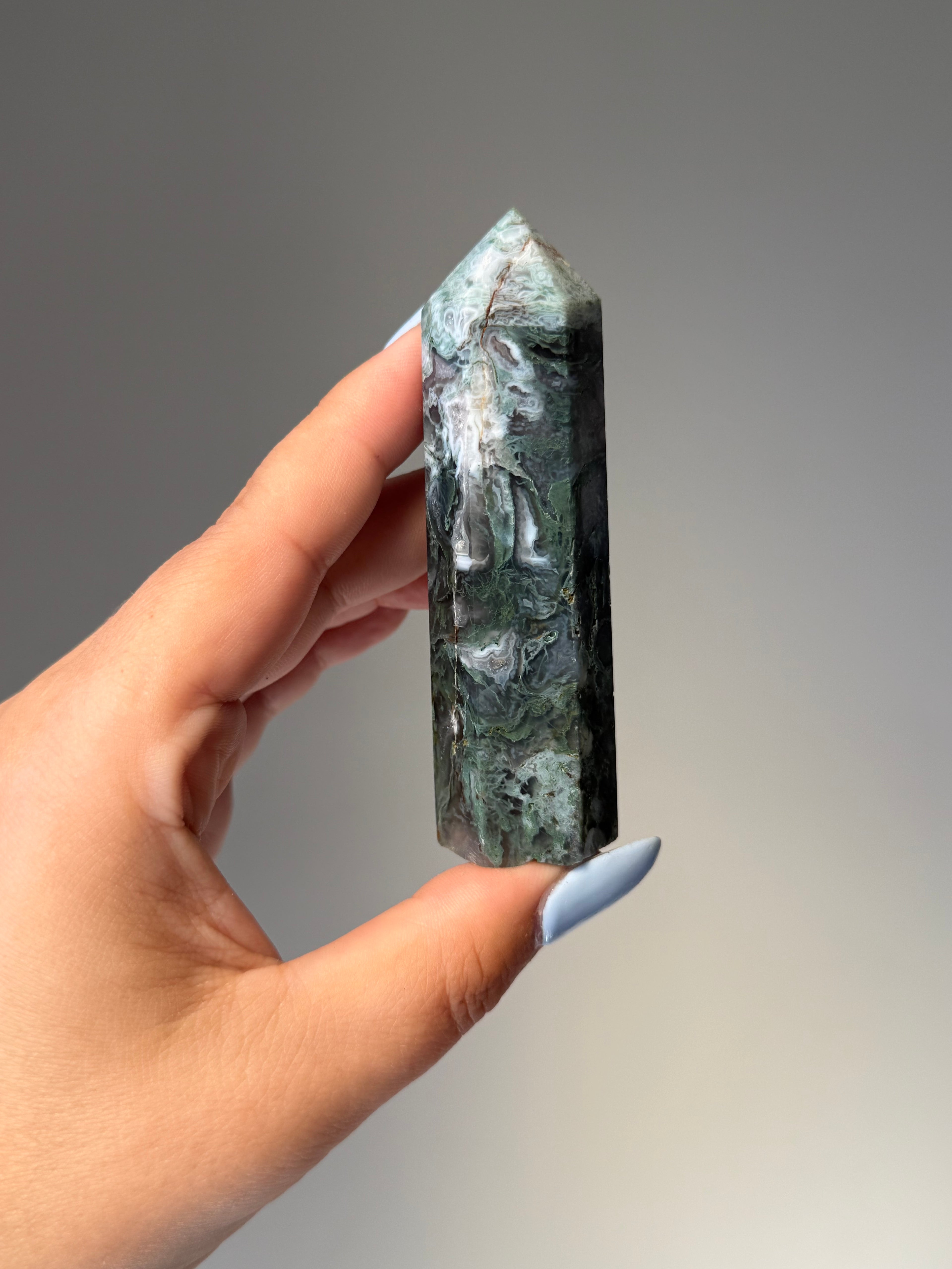 Moss Agate Tower | Small | Crystal Cartel #171 9.2cm